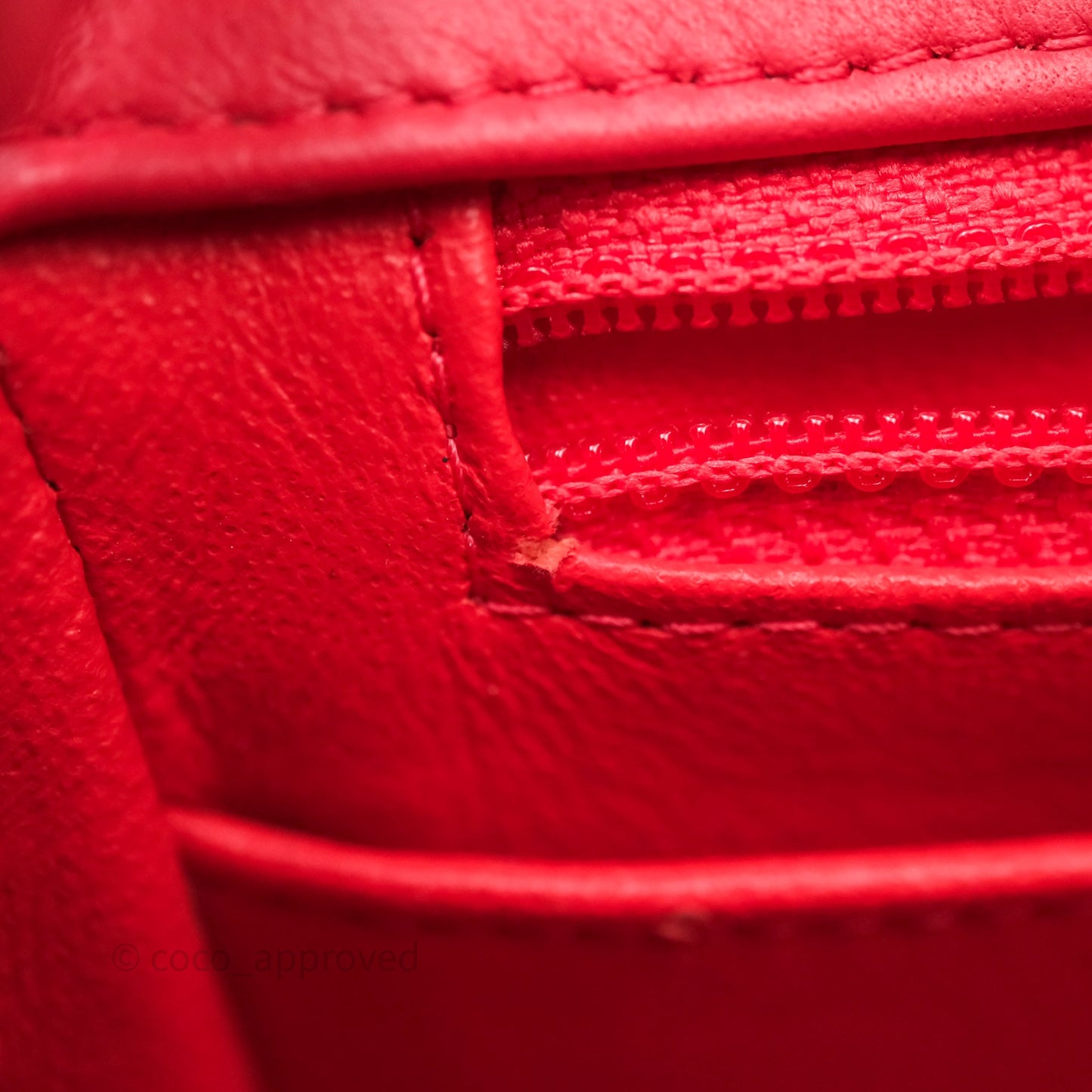 Chanel Mini Square Quilted Red Lambskin Aged Gold Hardware