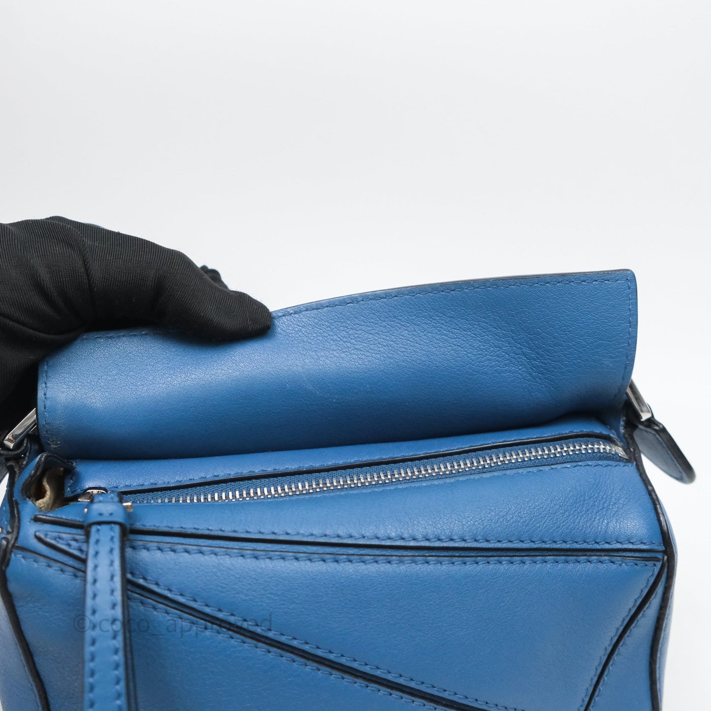 Loewe Mini Puzzle Bag Blue Calfskin