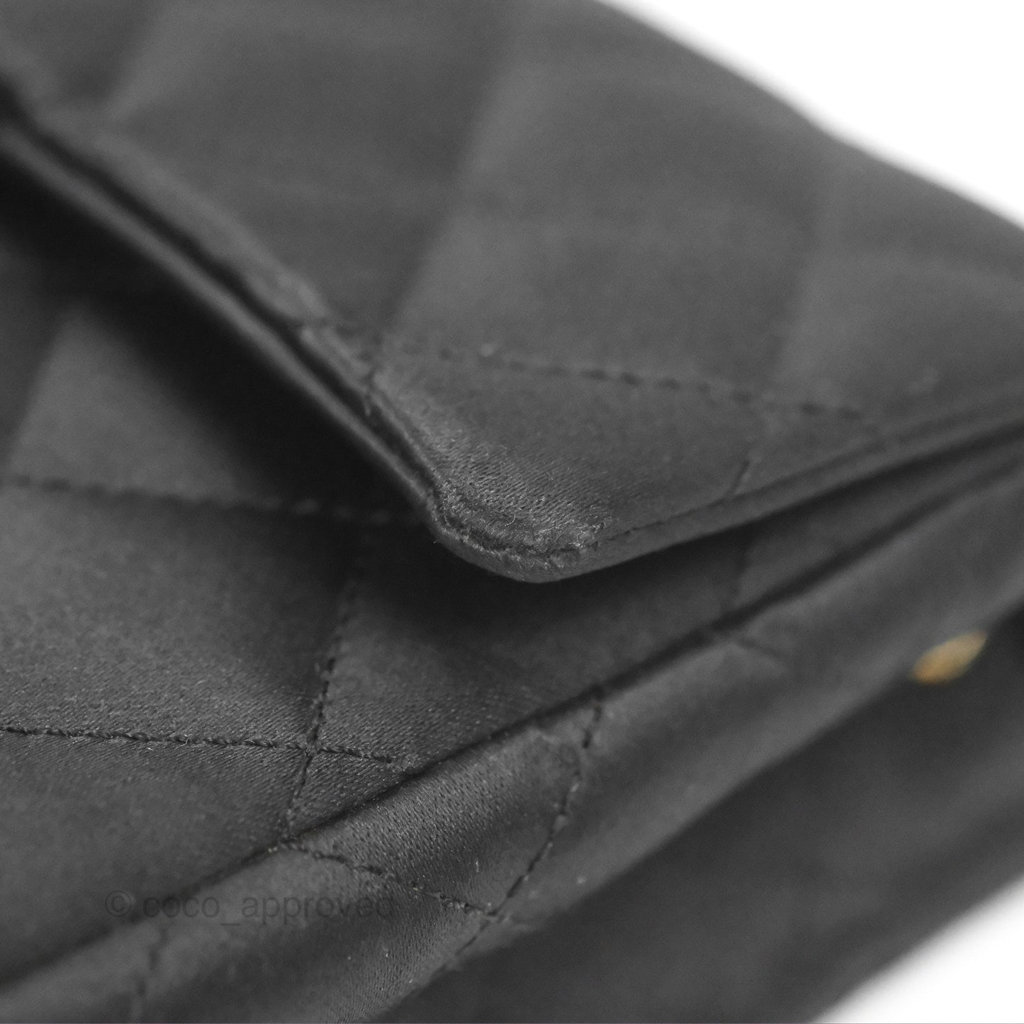 Chanel Mini Square Black Satin Gold Hardware