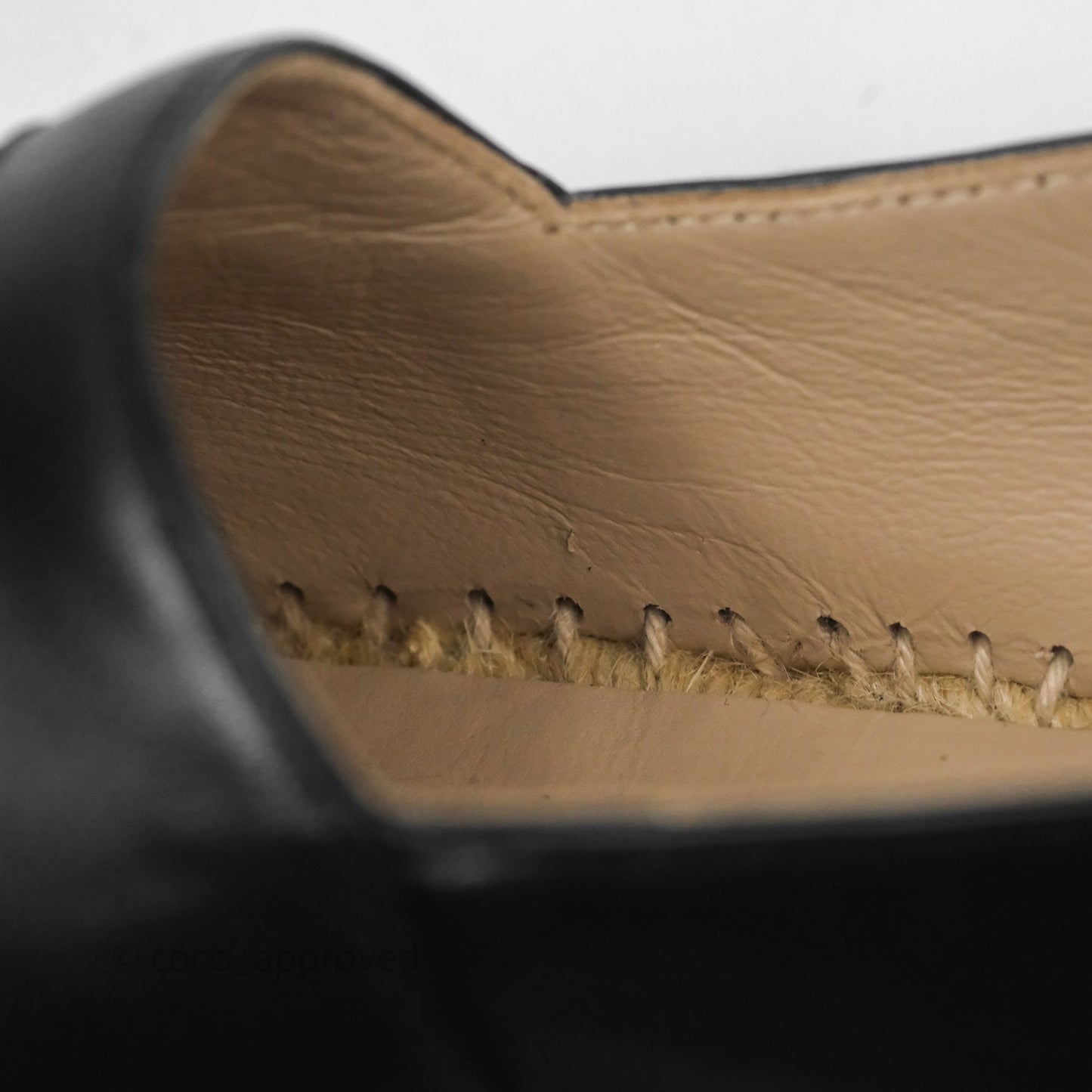Chanel Espadrille Black Leather Size 38