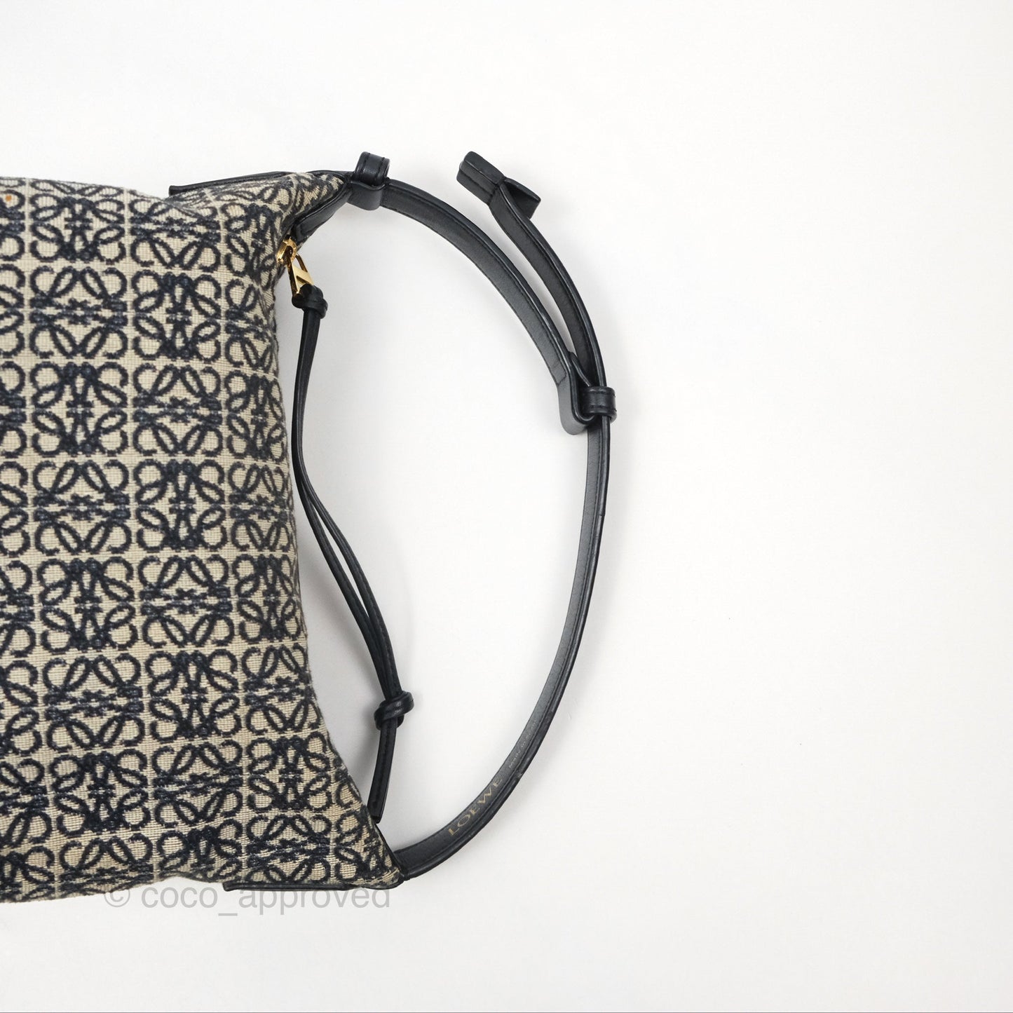 Loewe Small Cubi bag in Anagram Jacquard & Calfskin Navy/ Black