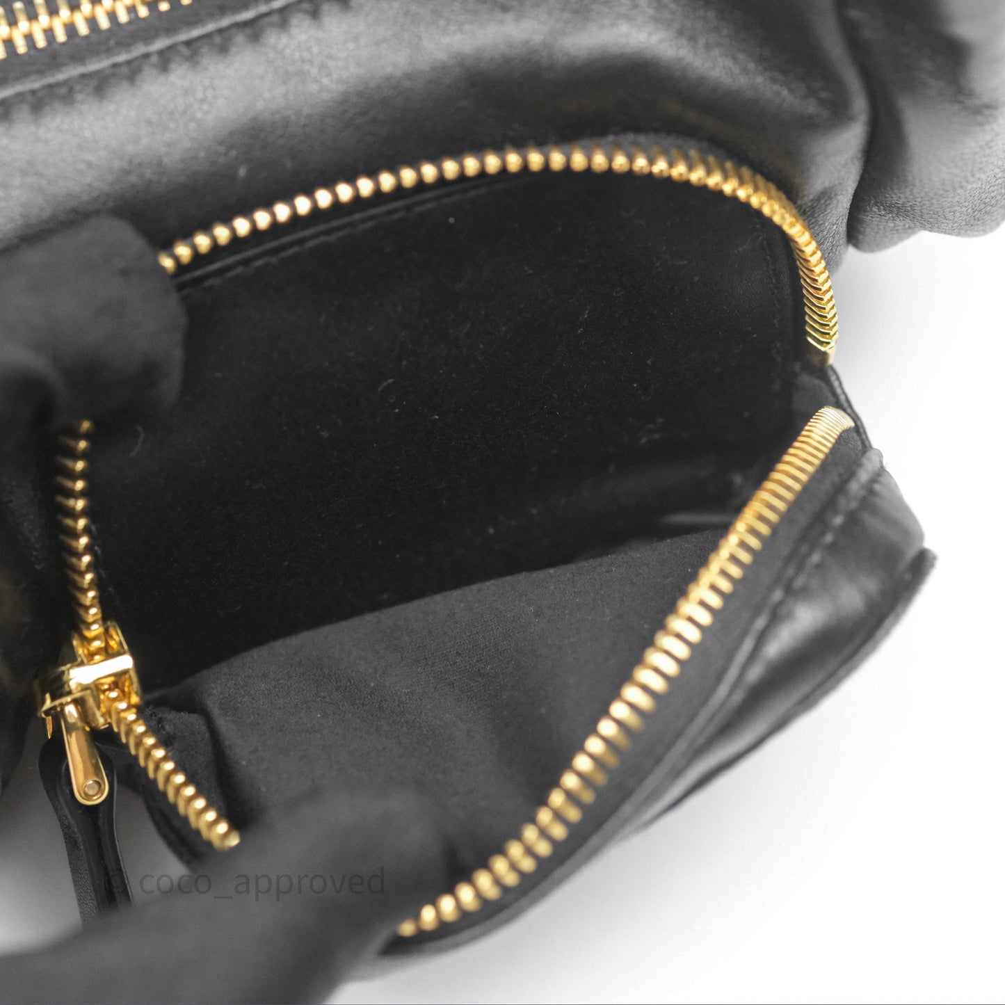 Miu Miu Nappa Leather Pocket Bag Black Lambskin Gold Hardware
