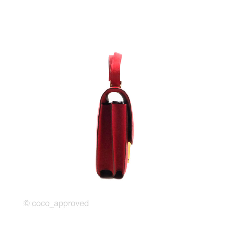 Hermès Constance 24 Rouge Casaque Epsom Gold Hardware