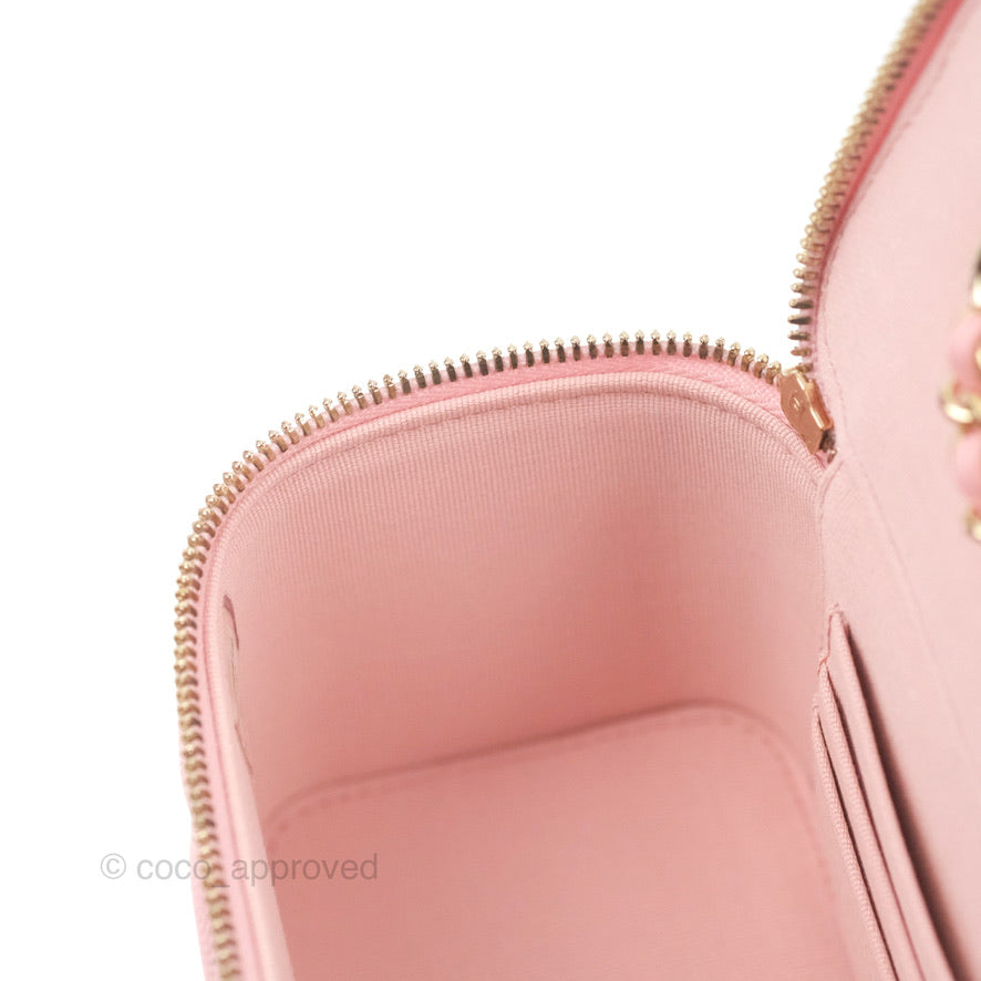 Chanel Vanity with Chain Pink Caviar Gold Hardware