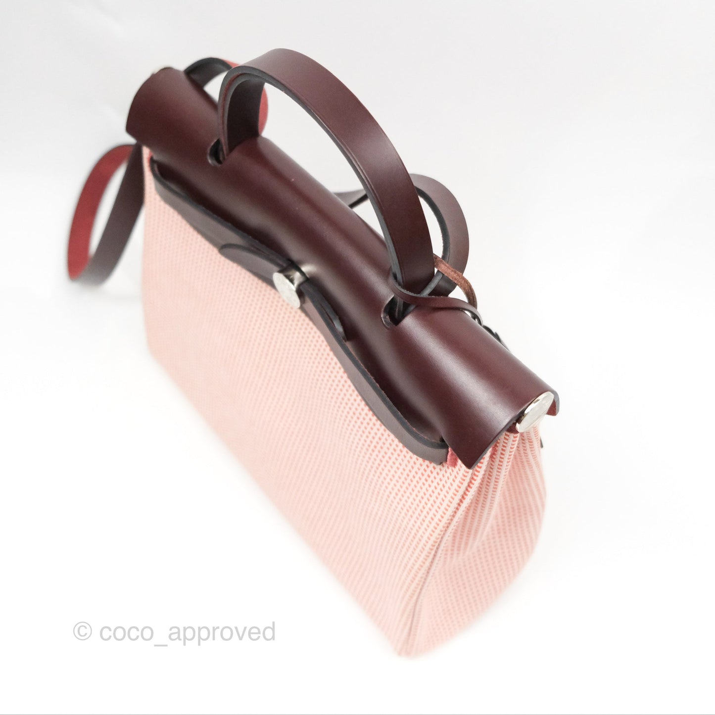 Hermès Herbag Retourne Zip 31 Ecru/Brique/Mauve Pale/Rouge Sellier Canvas Palladium Hardware