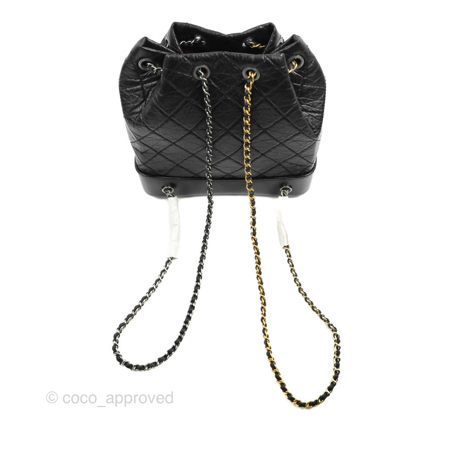 Chanel Small Gabrielle Backpack Black Aged Calfskin
