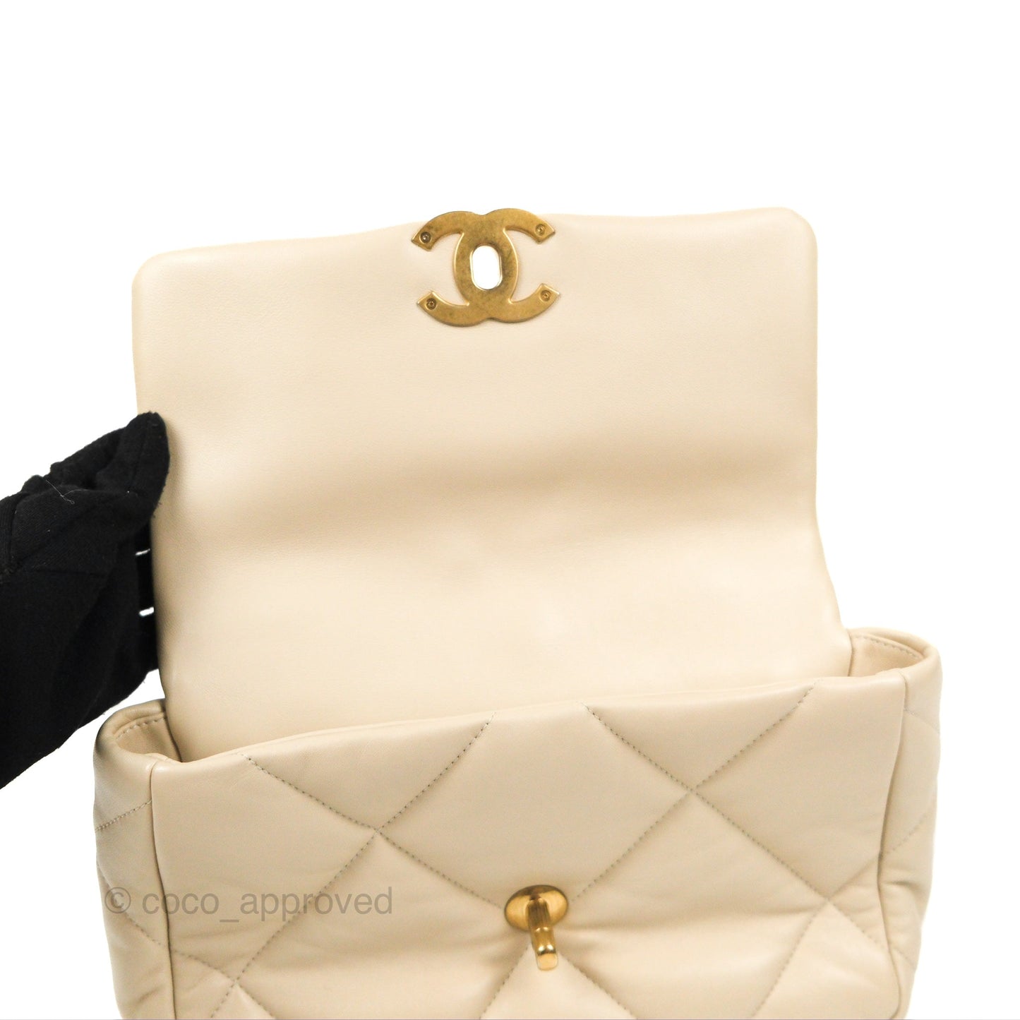 Chanel 19 Small Ivory Beige Mixed Hardware