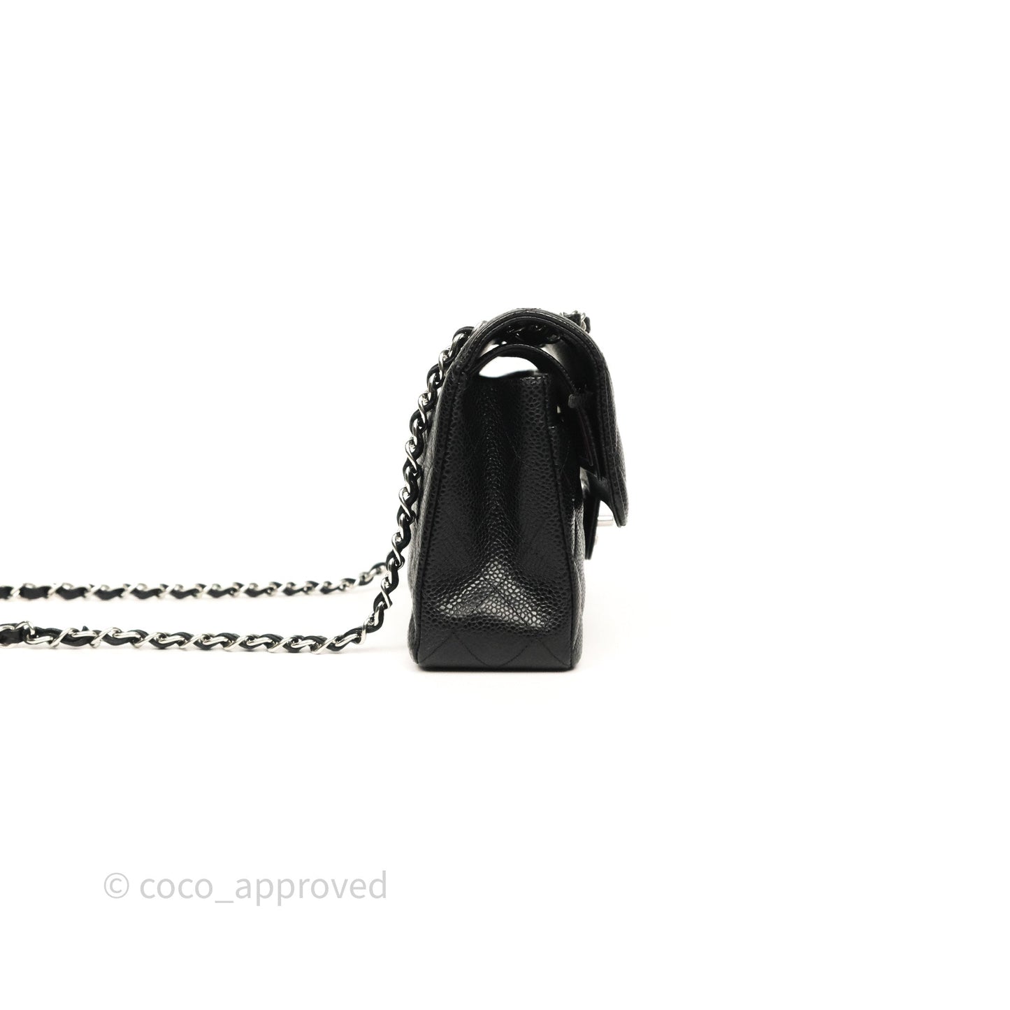 Chanel Small Classic Flap Quilted Black Caviar Silver Hardware