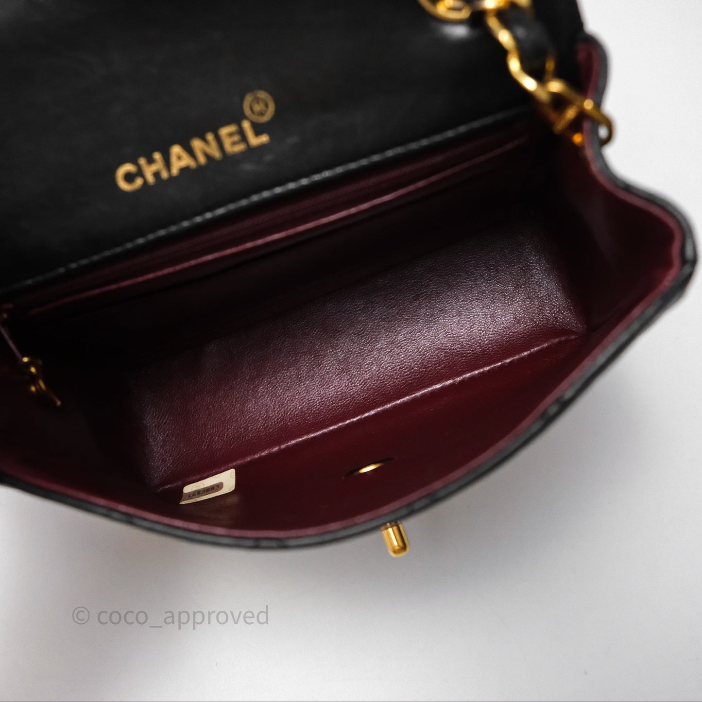 Chanel Vintage Mini Square Black Lambskin 24K Gold Hardware