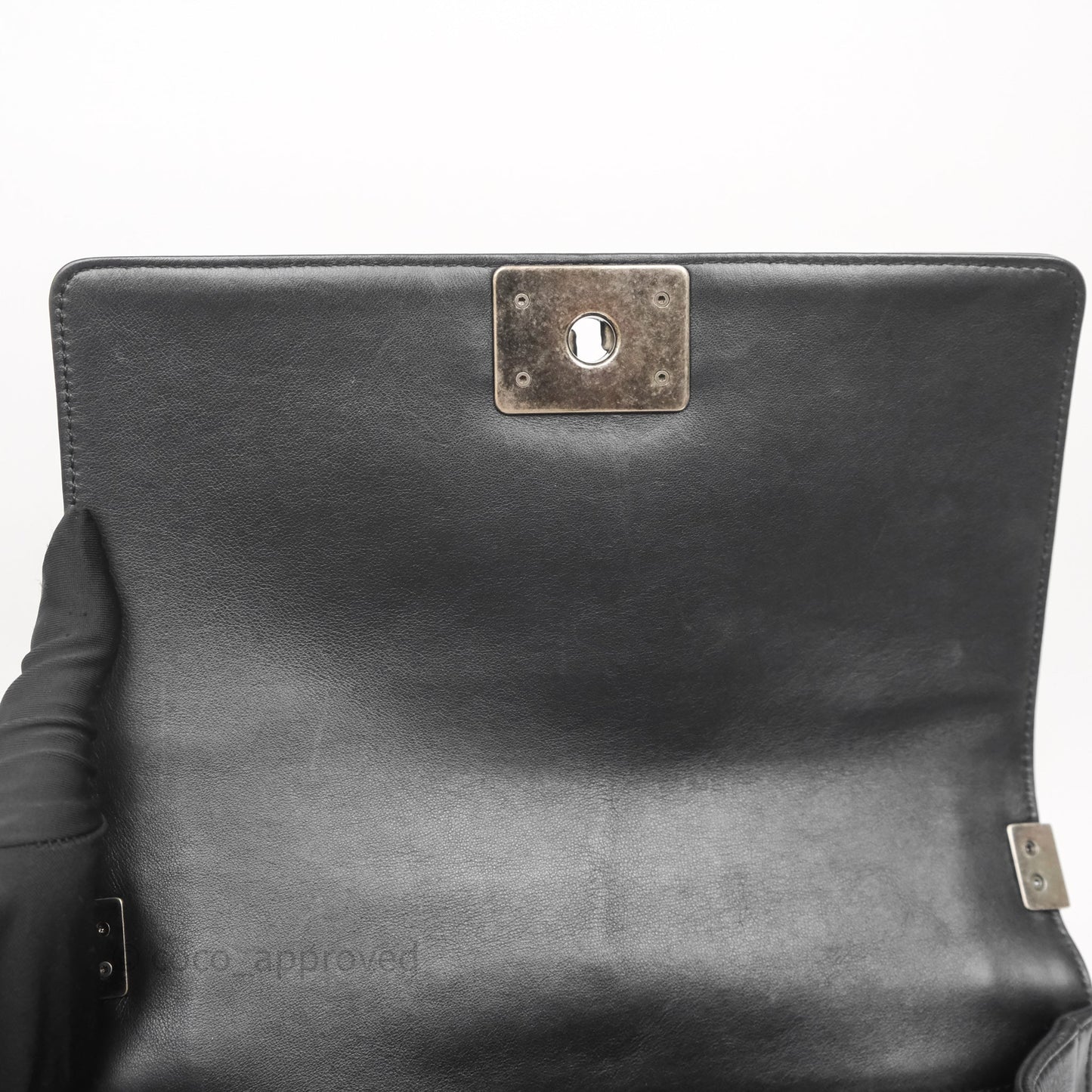 Chanel Quilted Medium Boy Black Lambskin Ruthenium Hardware