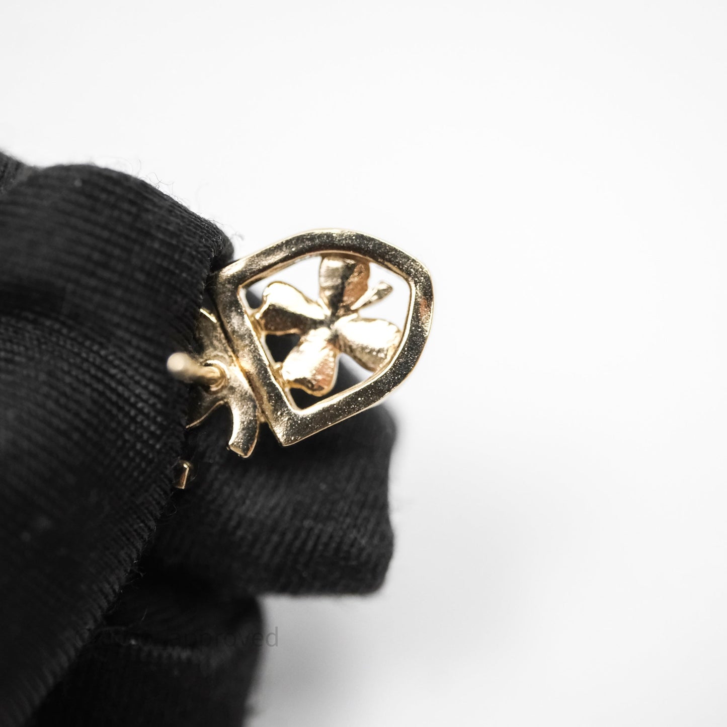 Chanel Crystal CC Clover Earrings Gold Tone 20B