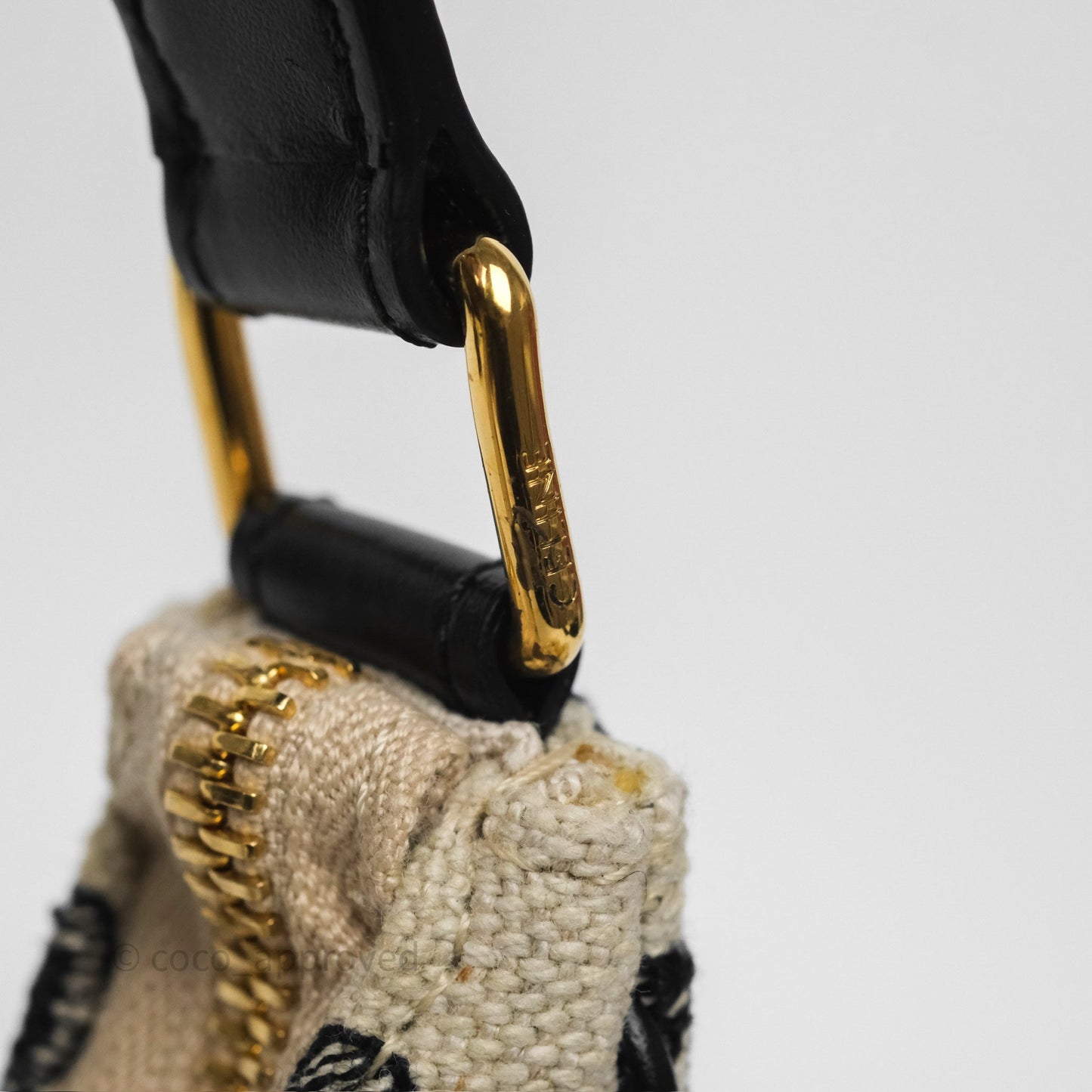 Celine Medium Ava Bag Triomphe Embroidered Black Natural
