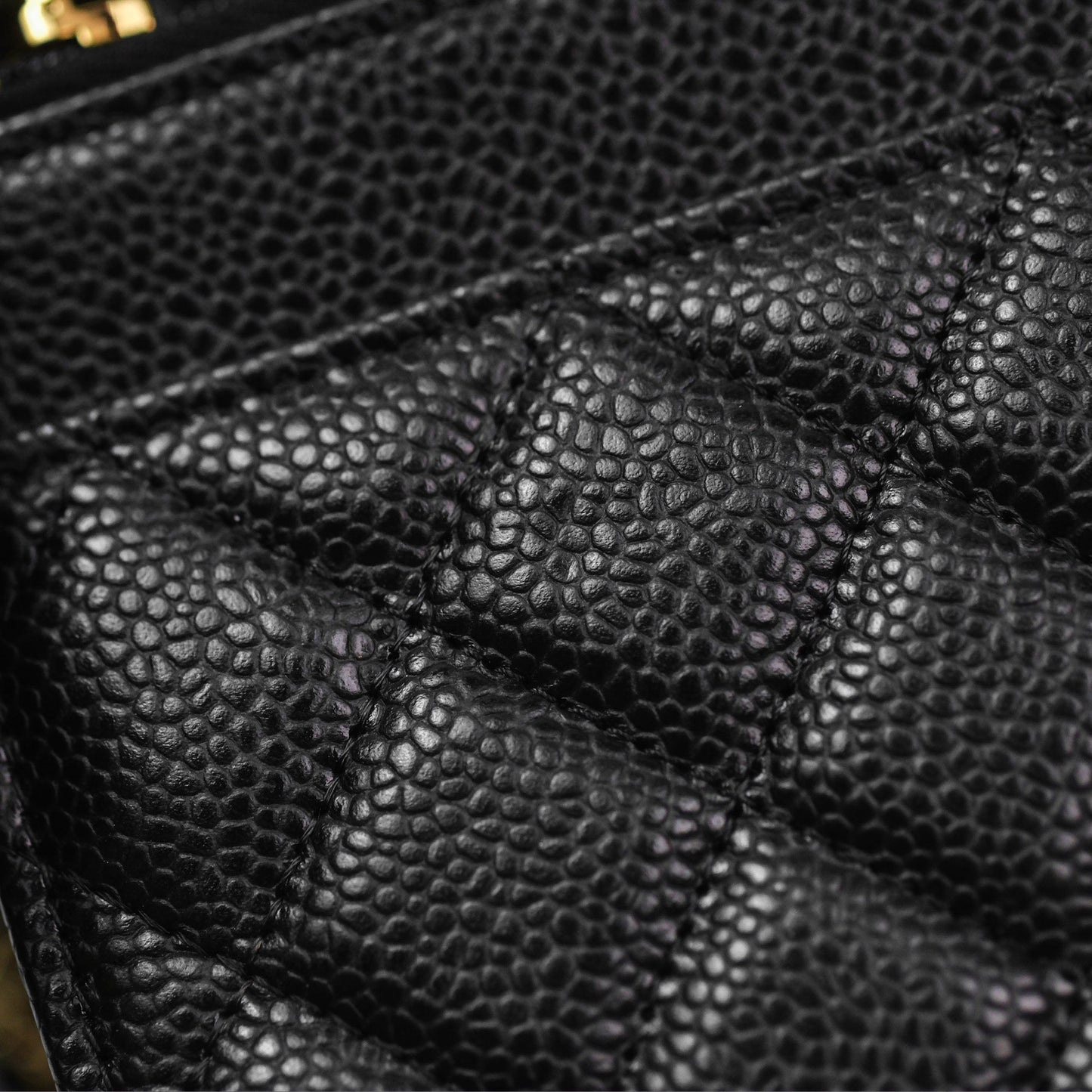 Chanel Quilted WOC Black Caviar Gold Hardware