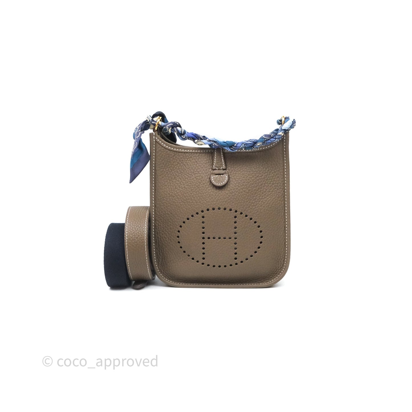 Hermès Mini Evelyne 16 Etoupe 18 Clemence Gold Hardware