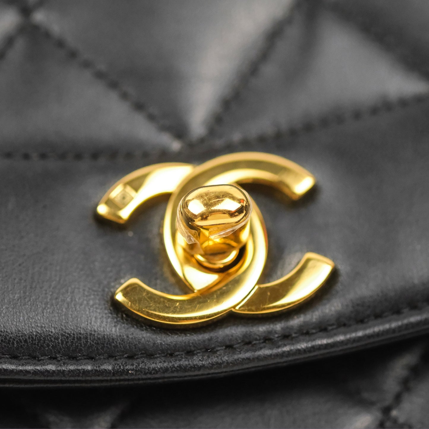Chanel Vintage Small Quilted Classic Diana Flap Bag Black Lambskin 24K Gold Hardware