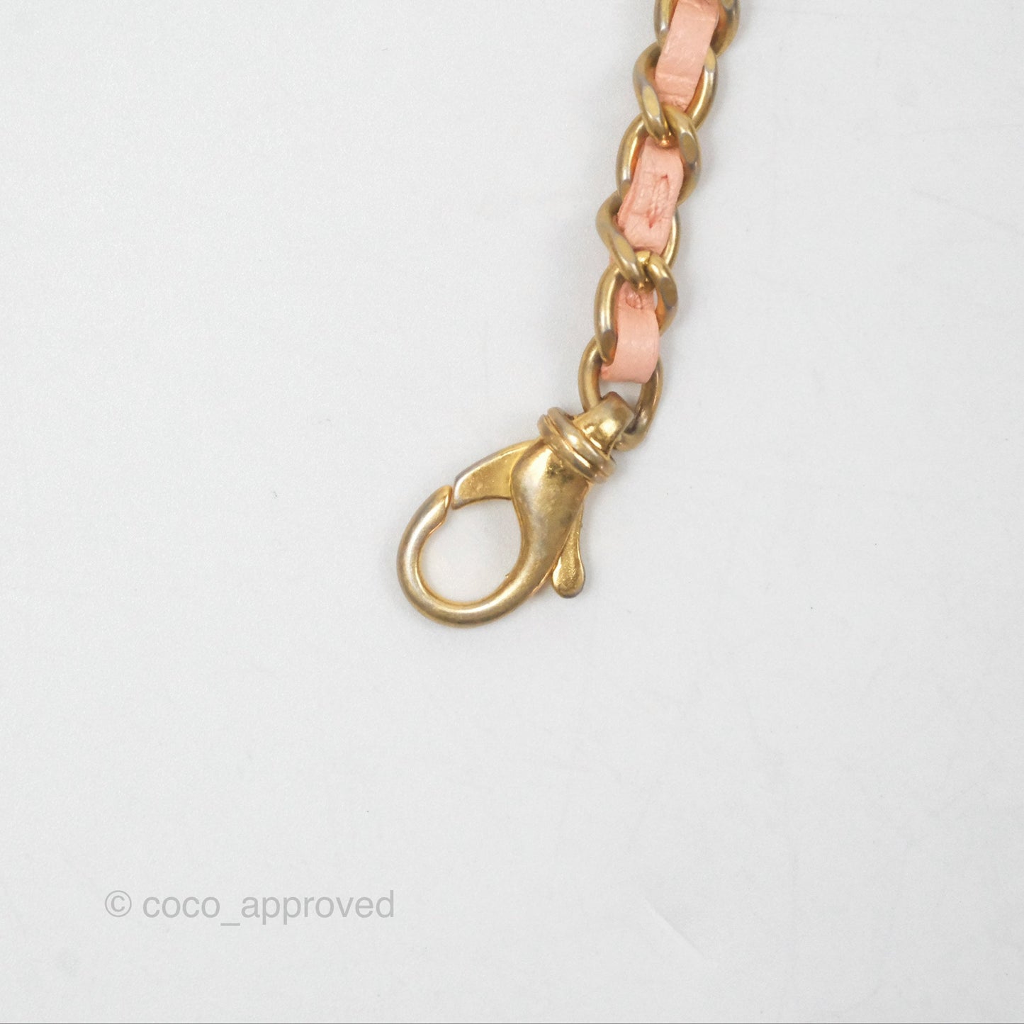 Chanel Pearl Crush Card Holder Pink Beige Lambskin Aged Gold Hardware