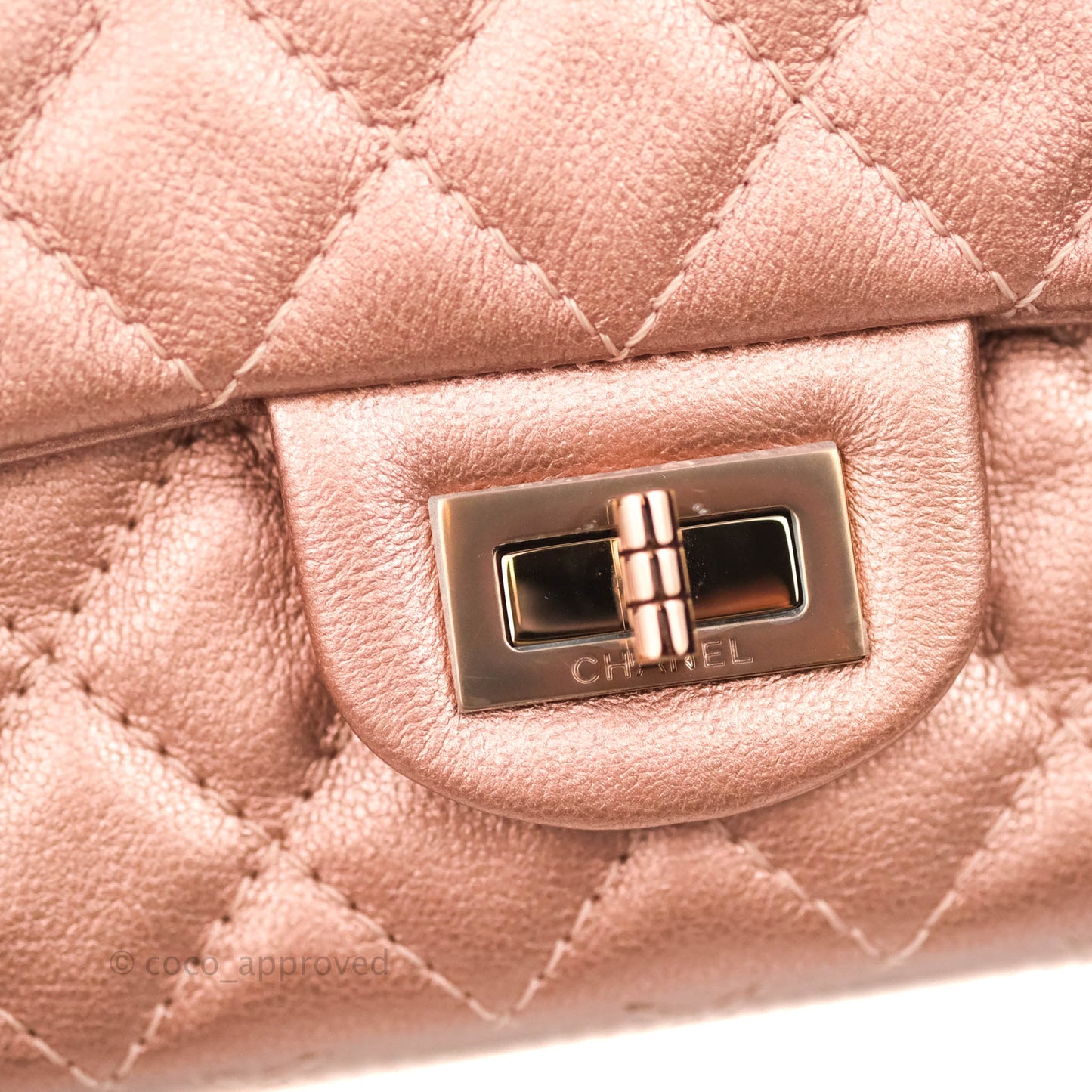 Chanel Mini Reissue 224 Metallic Calfskin Rose Gold