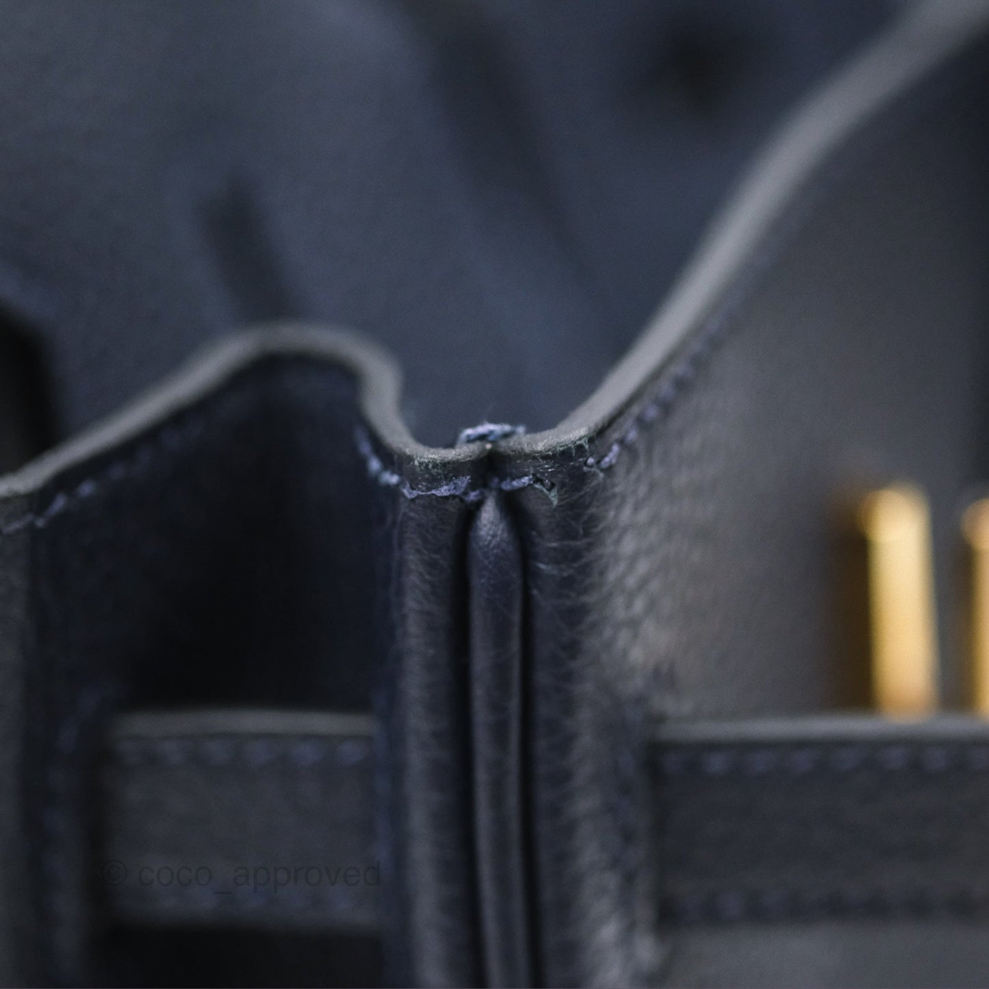 Hermès Birkin 25 Retourne Bleu Nuit 2Z Togo Gold Hardware