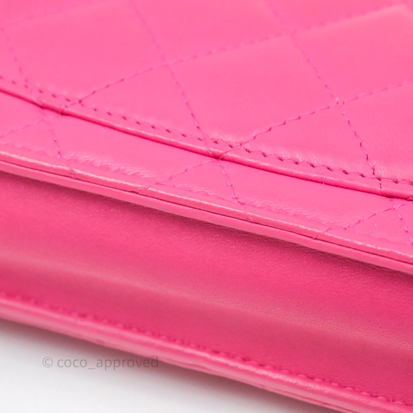 Chanel Quilted Wallet on Chain WOC Pink Lambskin Silver Hardware