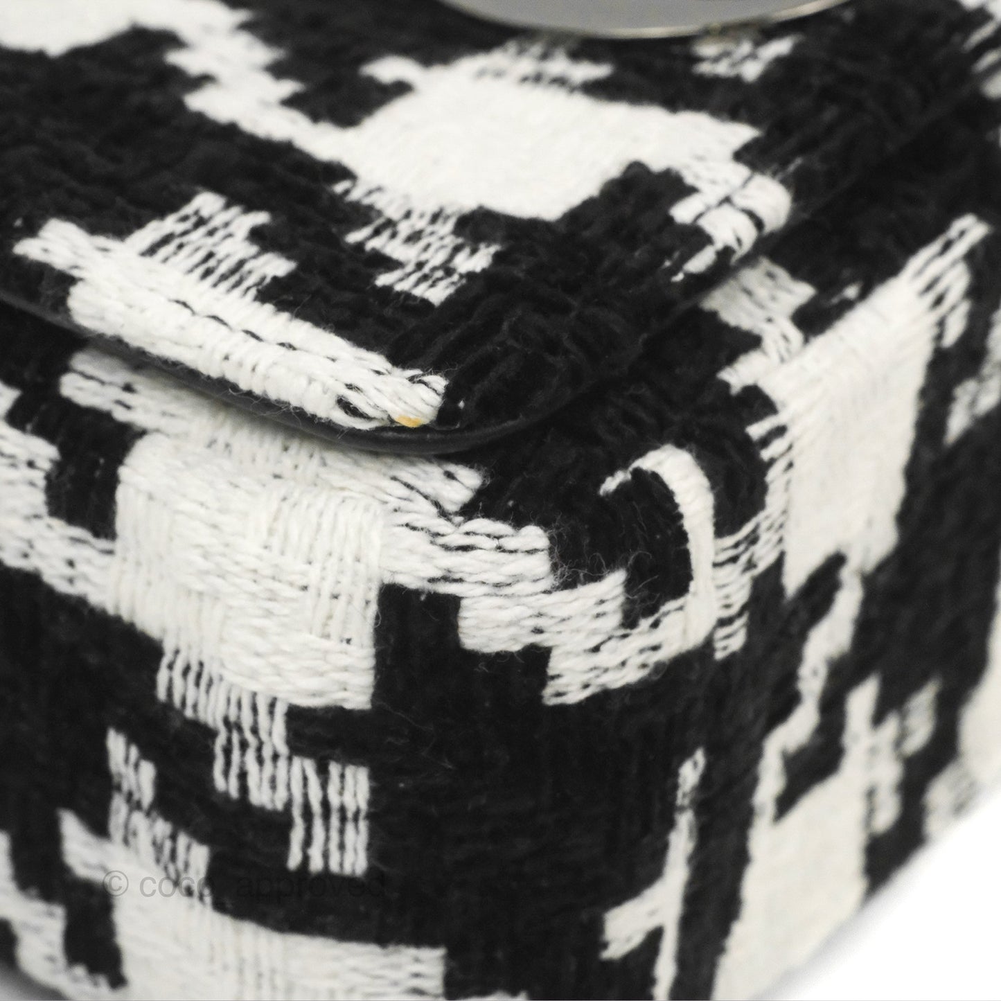 Dior Small Caro Bag Black & White Macro Houndstooth Fabric