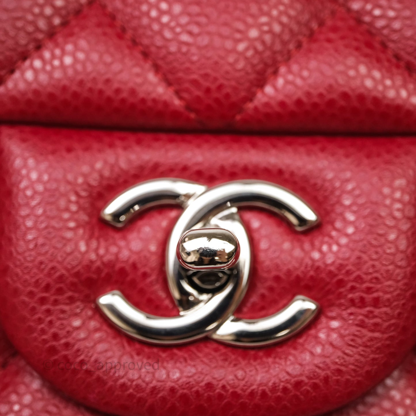Chanel Jumbo Double Flap Red Caviar Silver Hardware⁣⁣