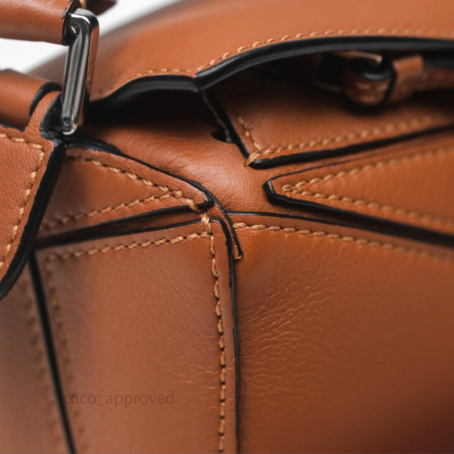 Loewe Mini Puzzle Bag Tan Calfskin Palladium Hardware