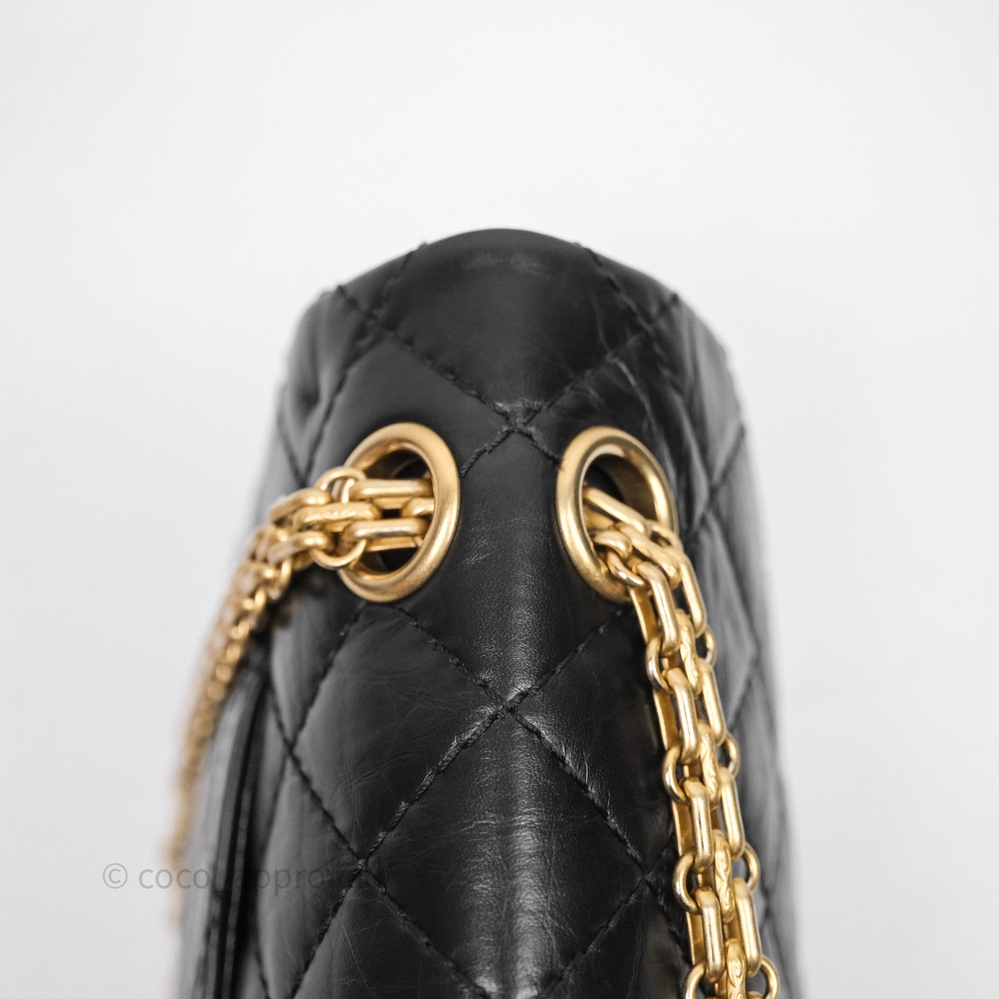 Chanel Reissue 225 Quilted Aged Calfskin Black Aged Gold Hardware