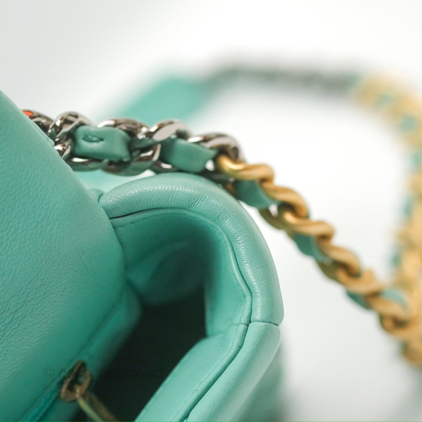 Chanel 19 Small Tiffany Blue Mixed Hardware