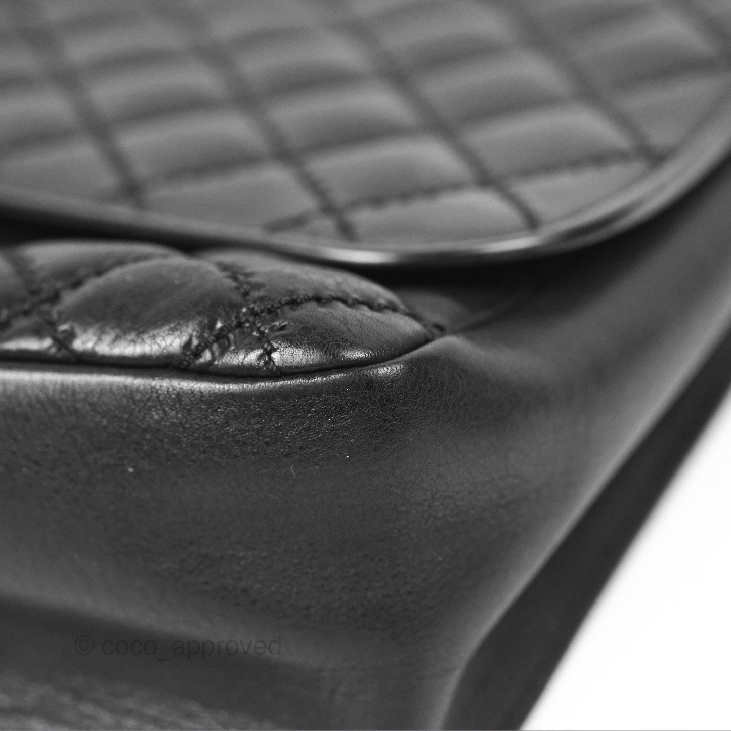 Chanel Flap Bag Quilted Black Soft Calfskin Ruthenium Hardware