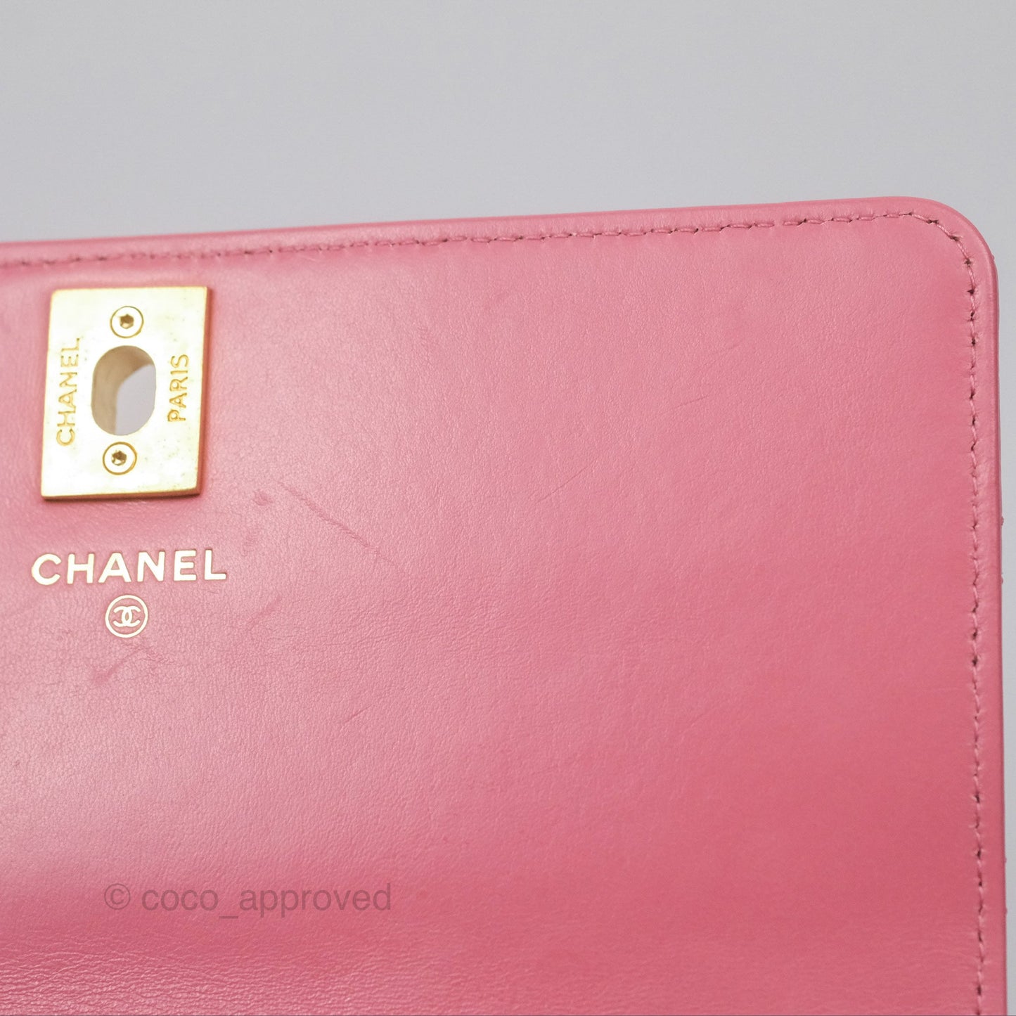 Chanel All Slide Wallet on Chain WOC Adjustable Chain Quilted Pink Lambskin
