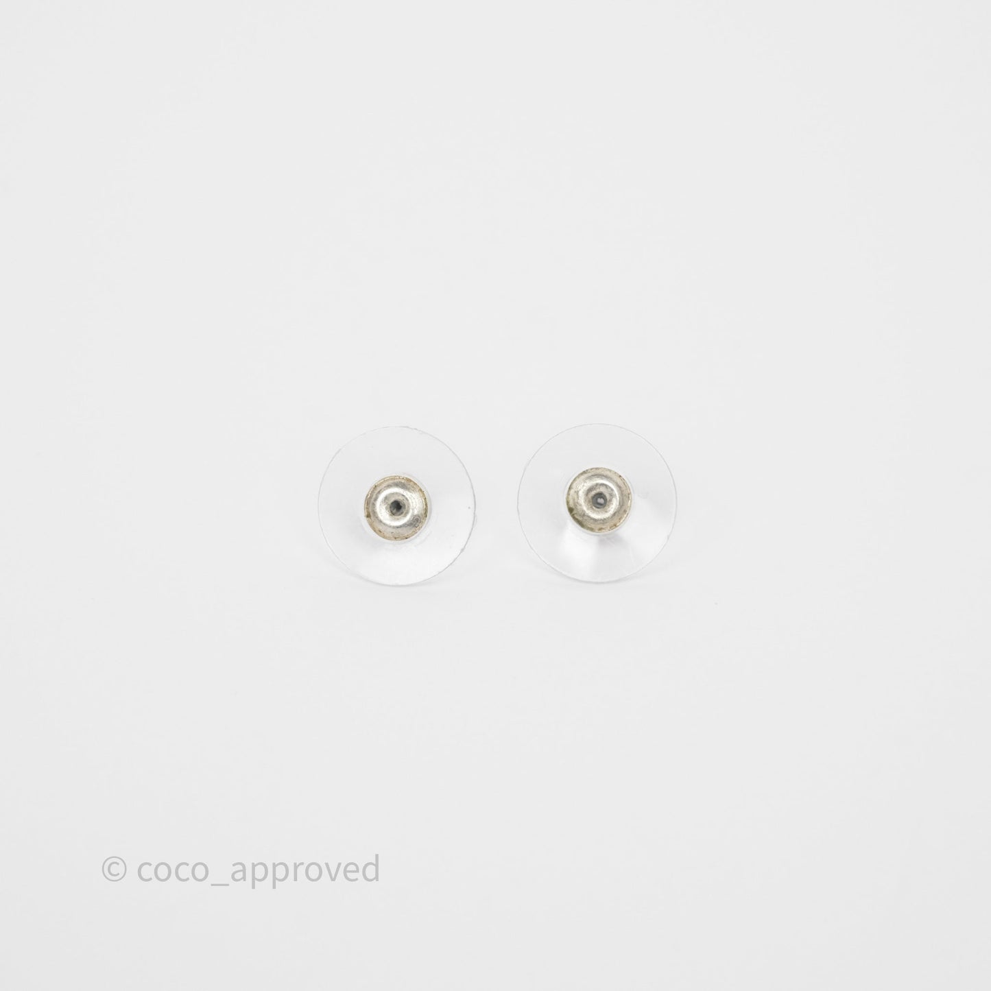 Chanel Crystal CC Star Earrings Silver Tone 20P