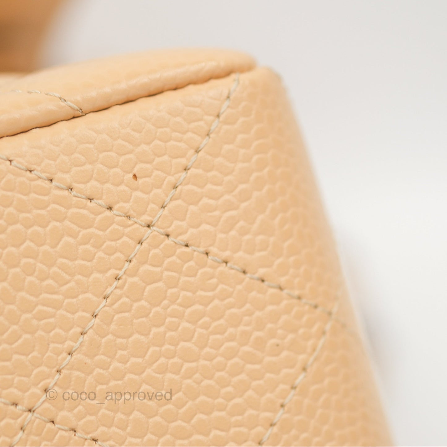 Chanel Small Classic Quilted Flap Beige Caviar Silver Hardware