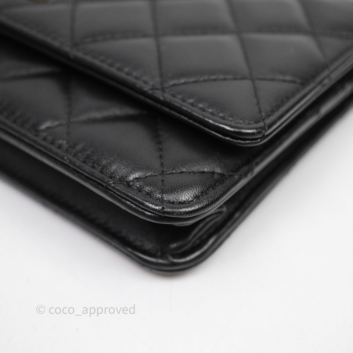 Chanel Quilted WOC Black Lambskin Gold Hardware
