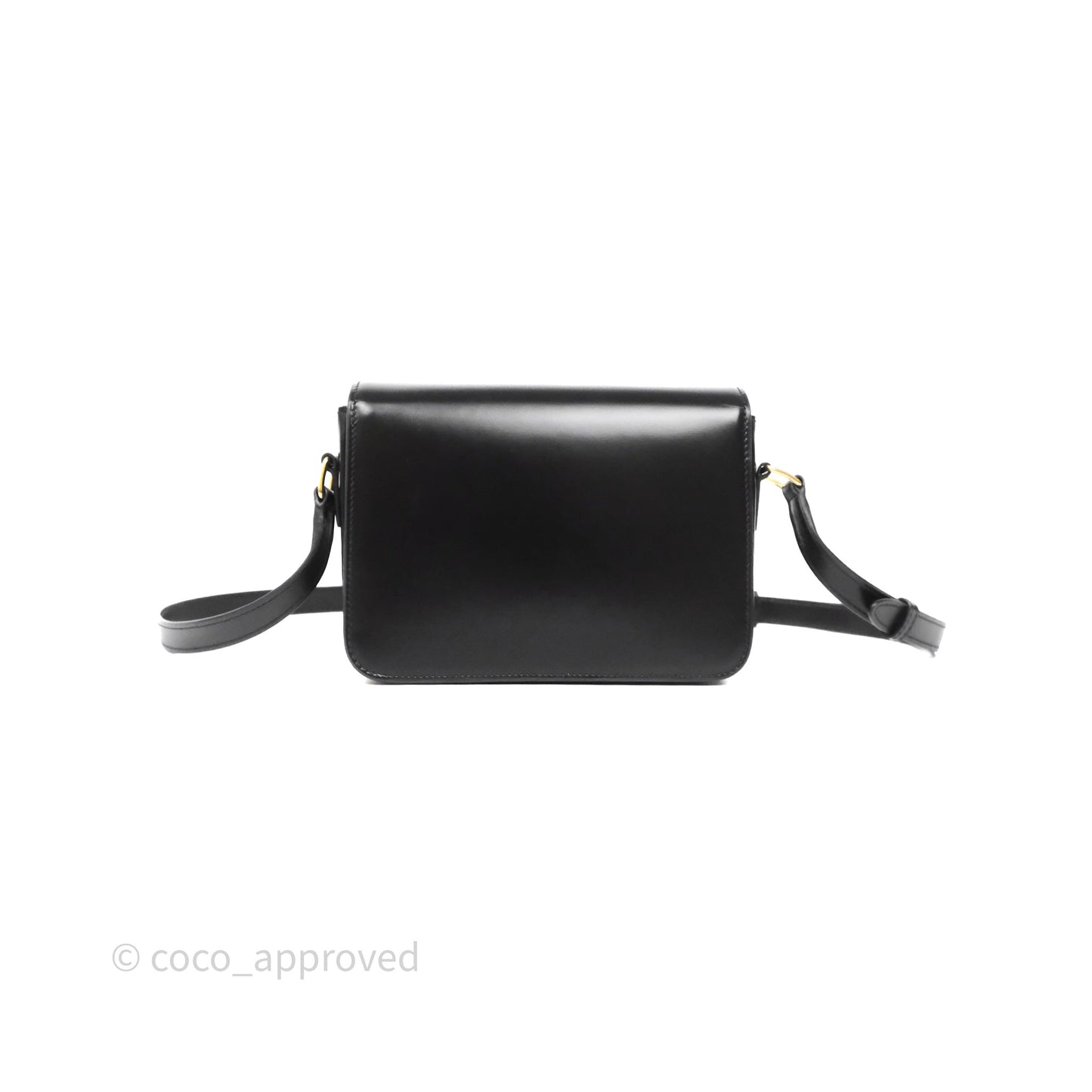 Celine Teen Triomphe Bag Black Shiny Calfskin Gold Hardware