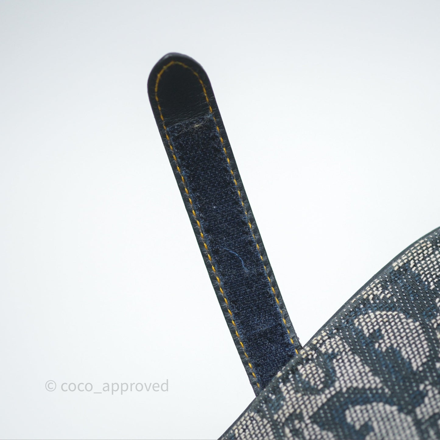 Christian Dior Vintage Saddle Bag Blue Oblique Jacquard Gold Hardware