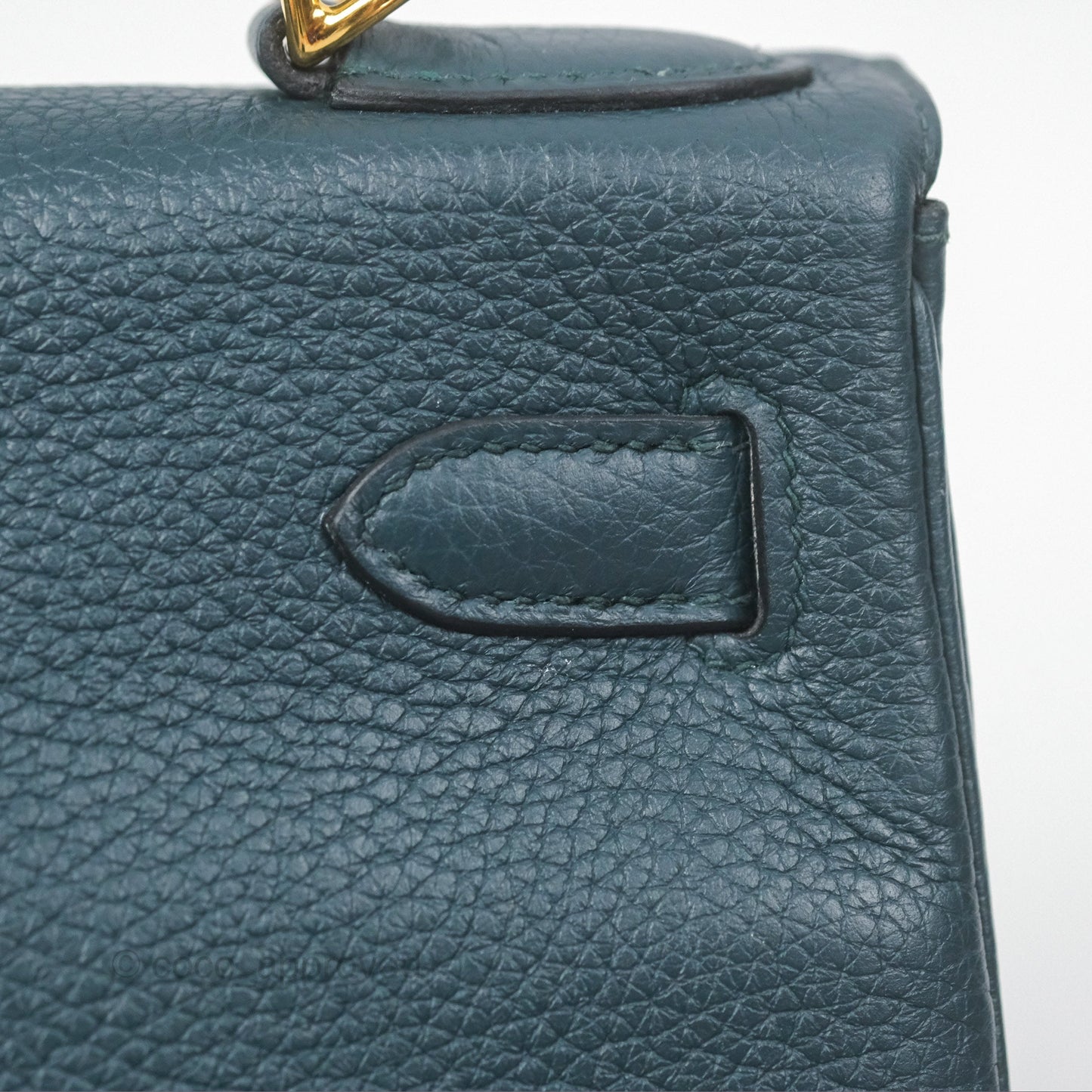 Hermes Kelly 28 Clemence Vert Cypress 6O Gold Hardware