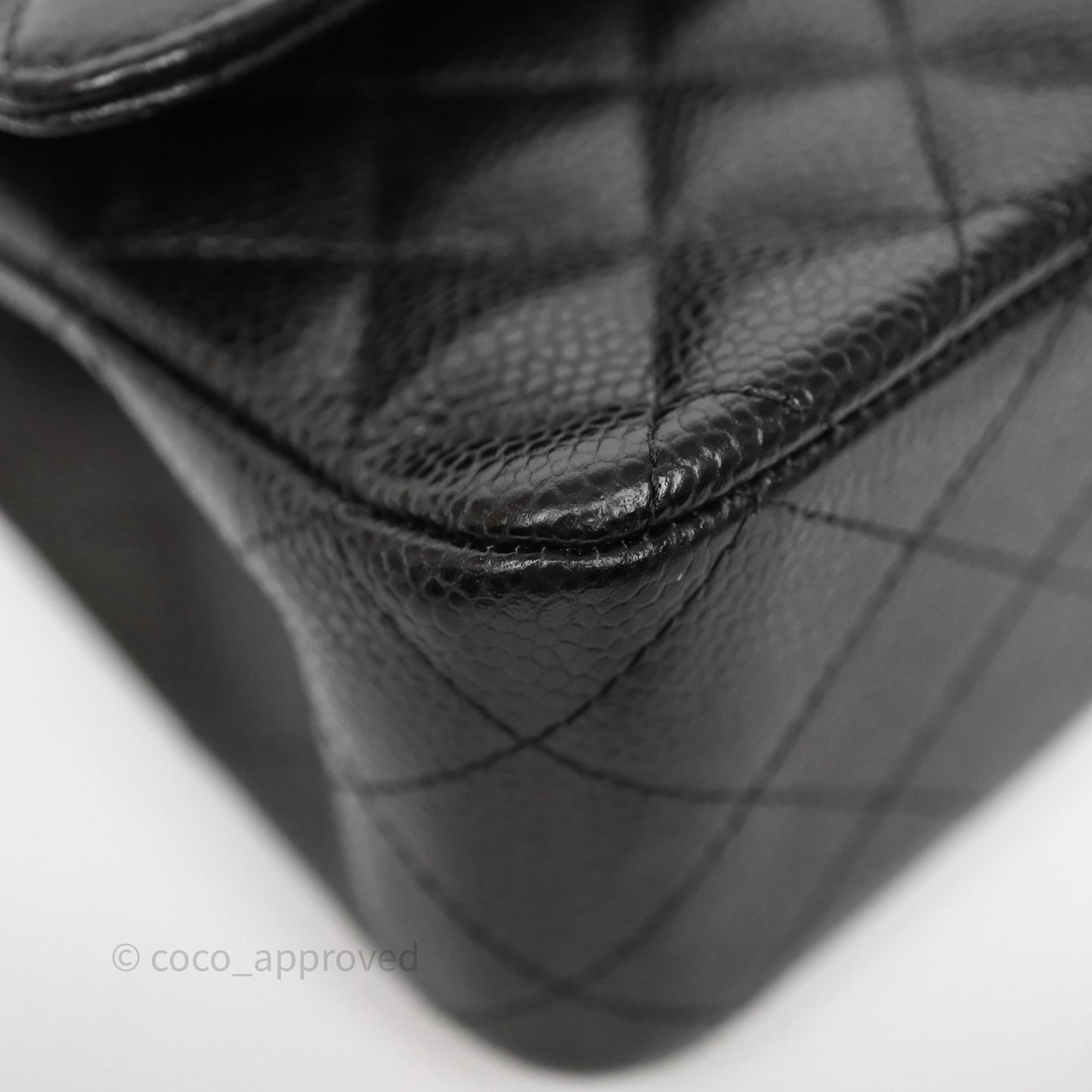 Chanel Classic M/L Medium Flap Quilted Black Caviar Gold Hardware