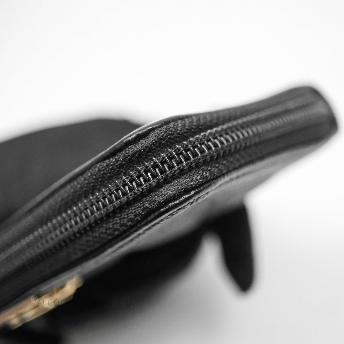 Chanel Boy Zip Wallet Black Caviar Gold Hardware