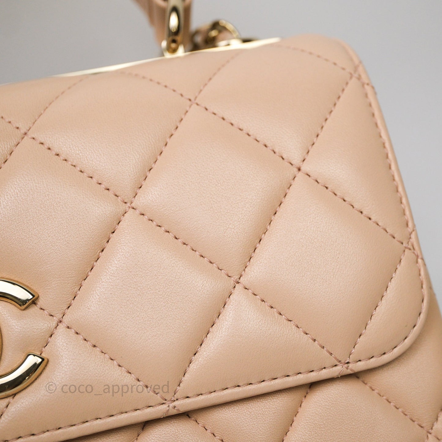 Chanel Small Trendy CC Beige Lambskin Gold Hardware