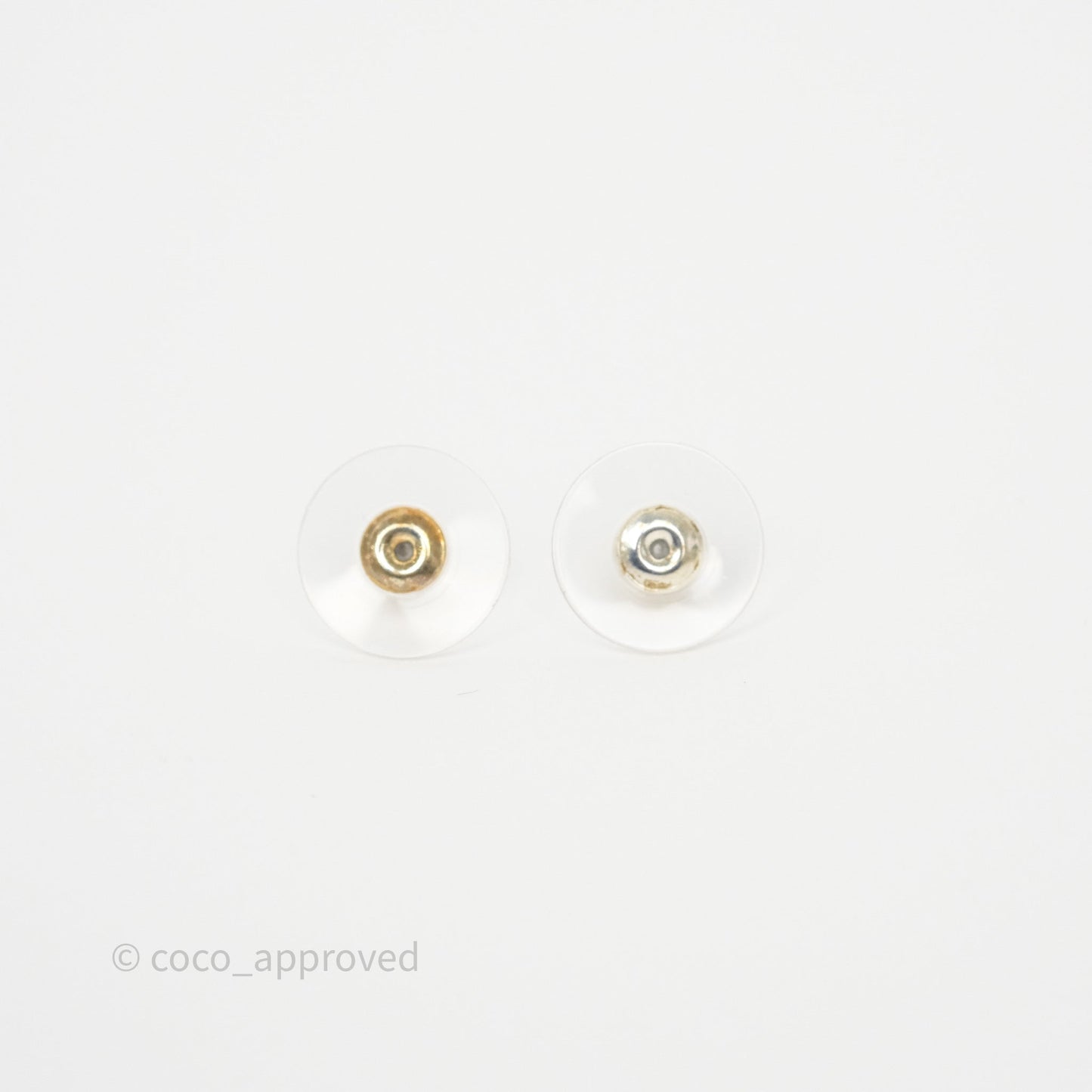 Chanel Crystals CC Tear Pearl Drop Earrings Silver Tone 22P