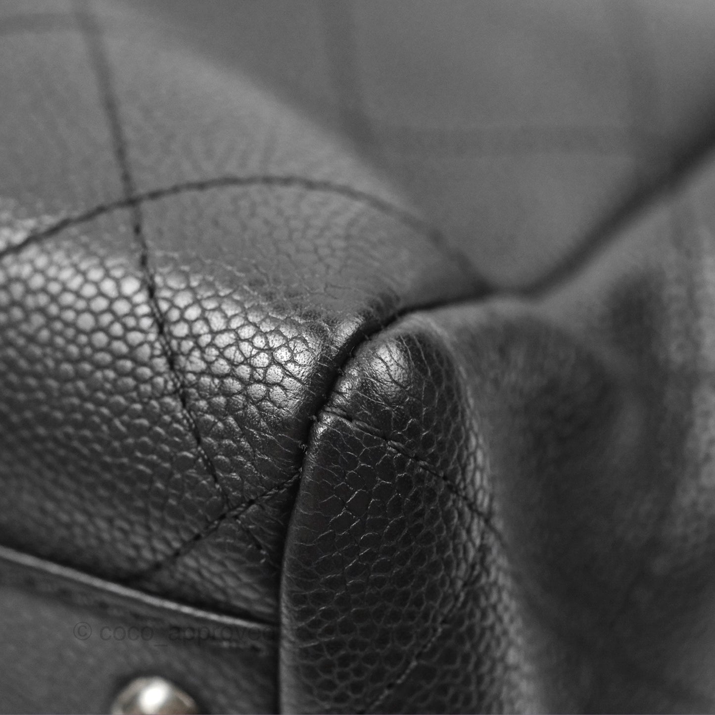 Chanel Top Handle Flap Bag Black Caviar Ruthenium Hardware
