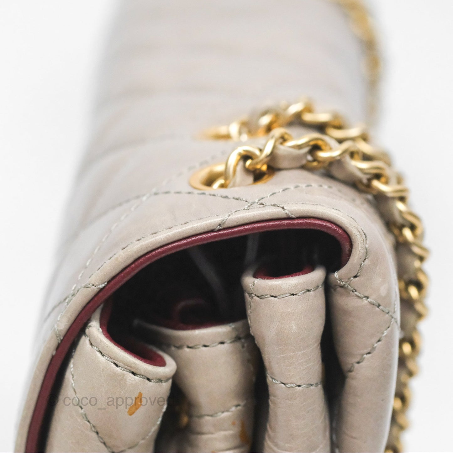 Chanel Accordion Flap Bag Taupe Crinkled Glazed Calfskin