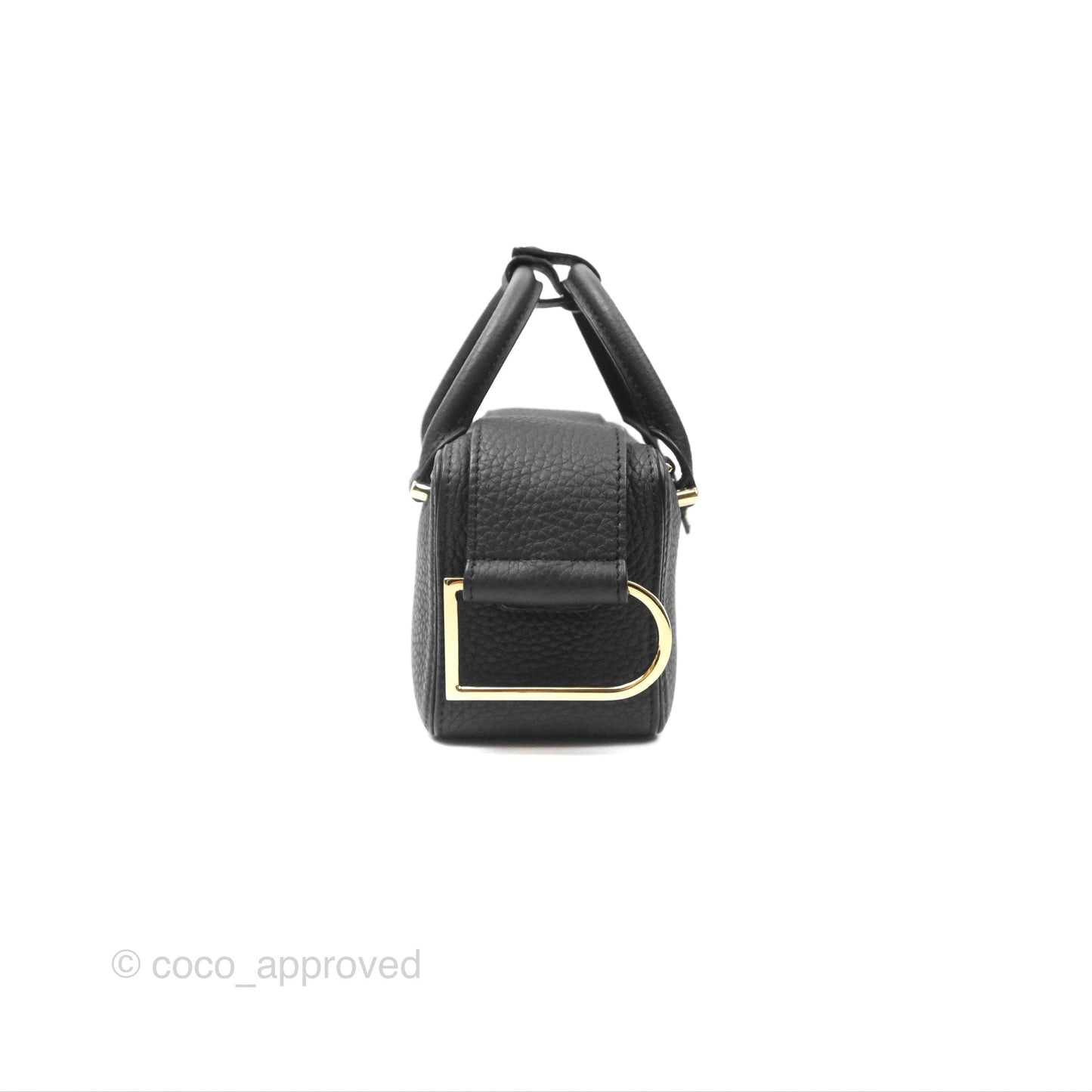 Delvaux Cool Box Nano Taurillon Soft Grained Calfskin Black Gold Hardware
