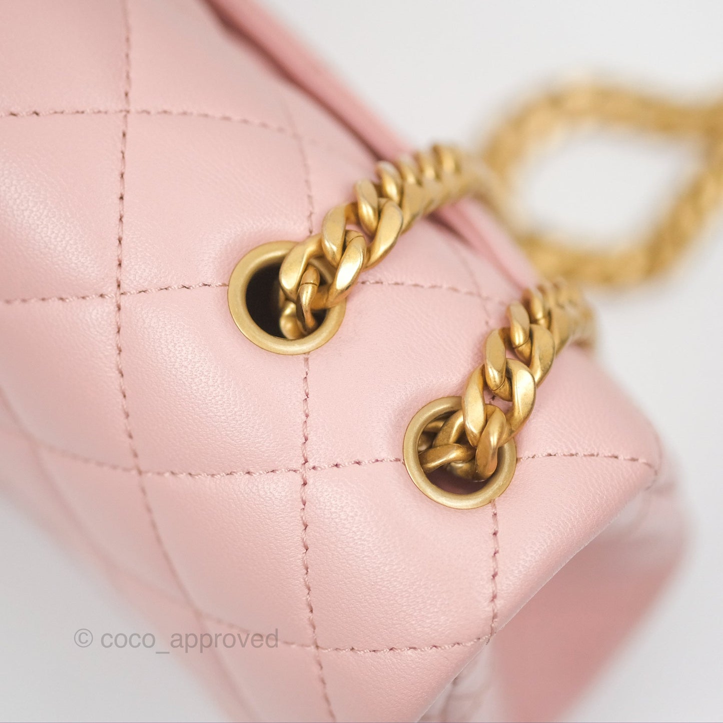 Chanel Sweet Camellia Mini Rectangular Flap Pink Lambskin Aged Gold Hardware 23S