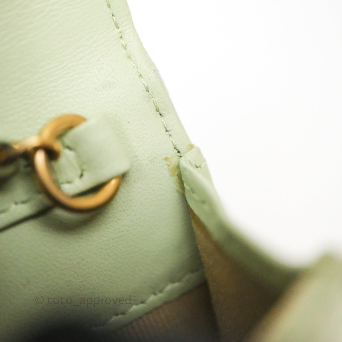 Chanel Pearl Crush Mini Clutch Belt Bag Green Lambskin Aged Gold Hardware