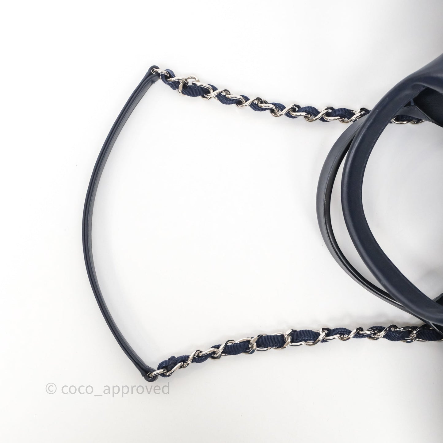 Chanel Large Deauville Navy Canvas Silver Hardware