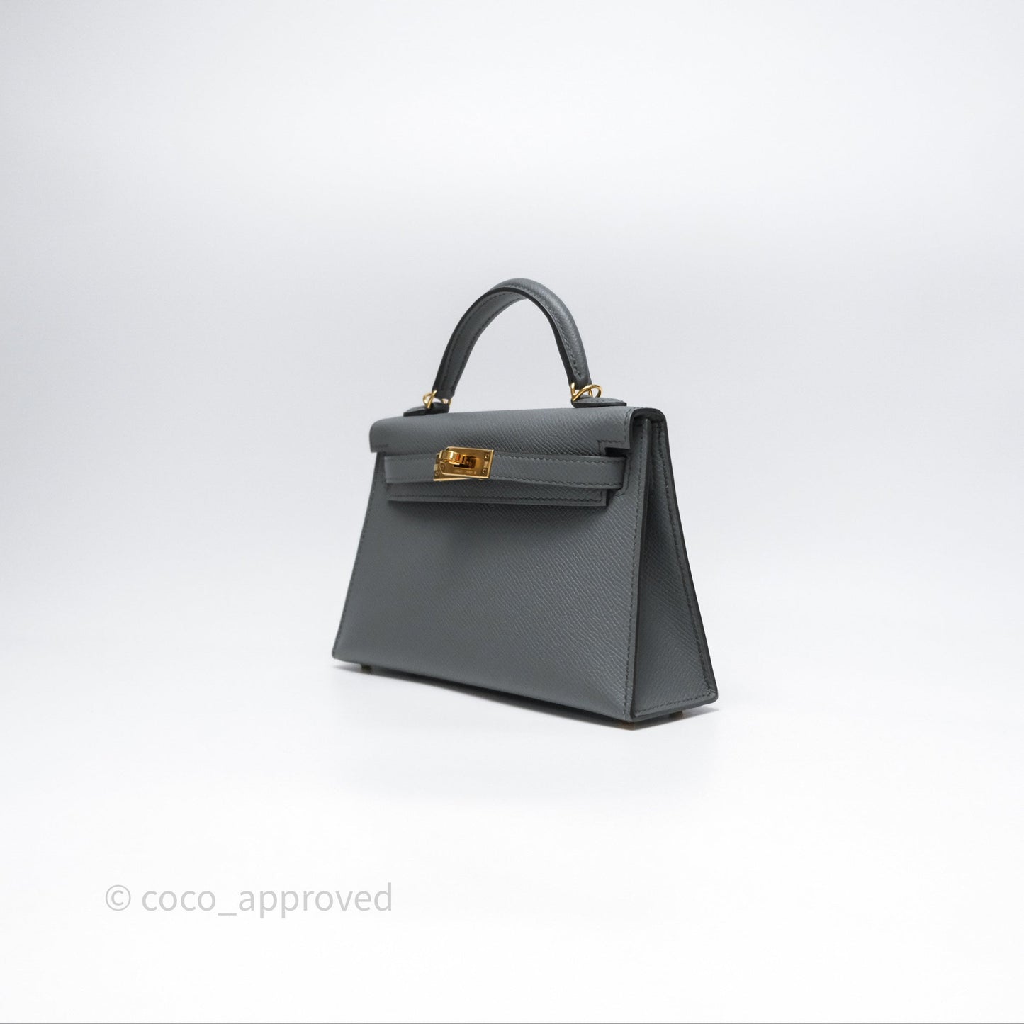 Hermès Mini Kelly II Vert Amande 63 Epsom Gold Hardware