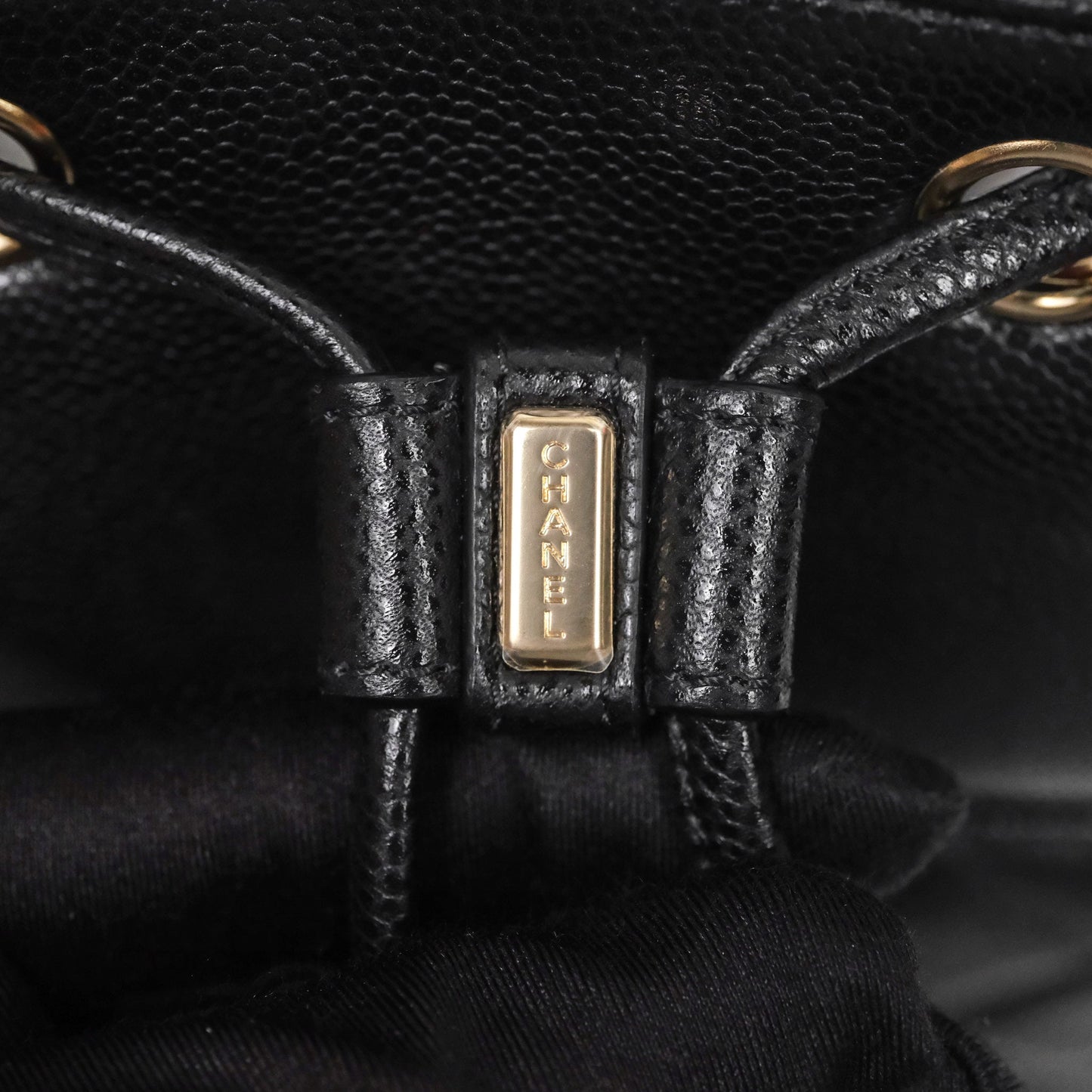 Chanel Quilted Business Affinity Backpack Black Caviar Light Gold Hardware