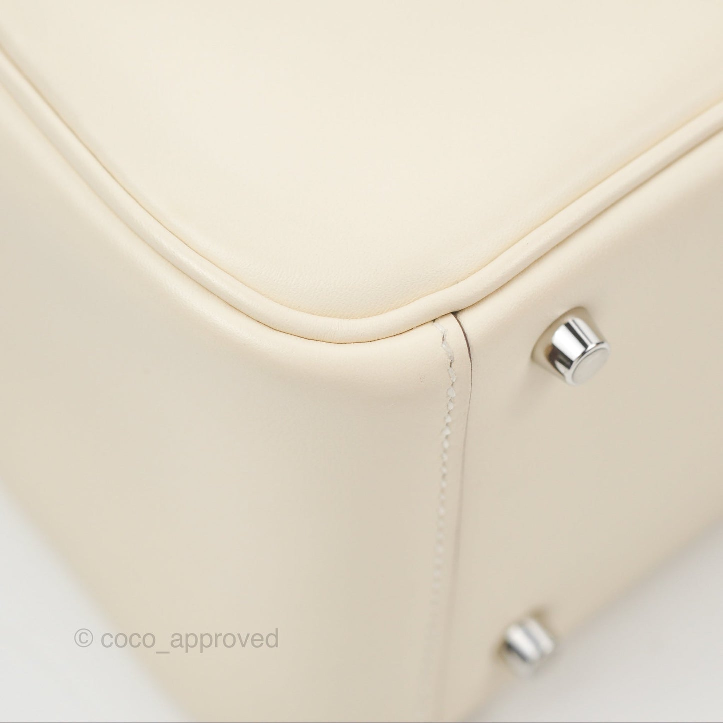 Hermès Mini Lindy 20 Nata/ Lime Swift Palladium Hardware