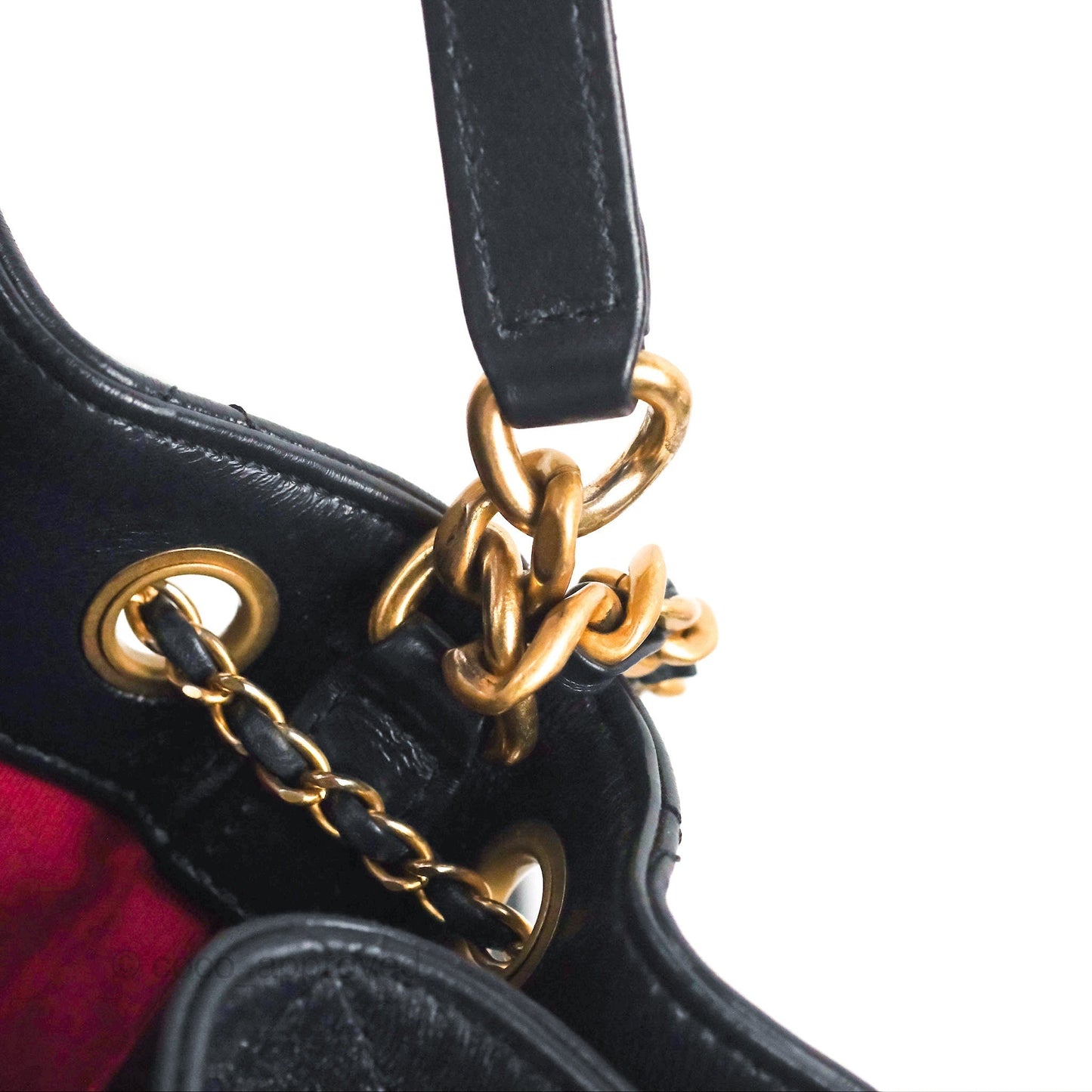 Chanel Quilted Top Handle Drawstring Bucket Bag Iridescent Navy Calfskin Aged Gold Hardware
